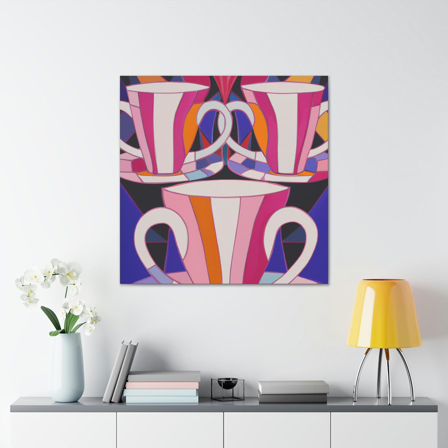 "Tea Cup Symphony" - Canvas