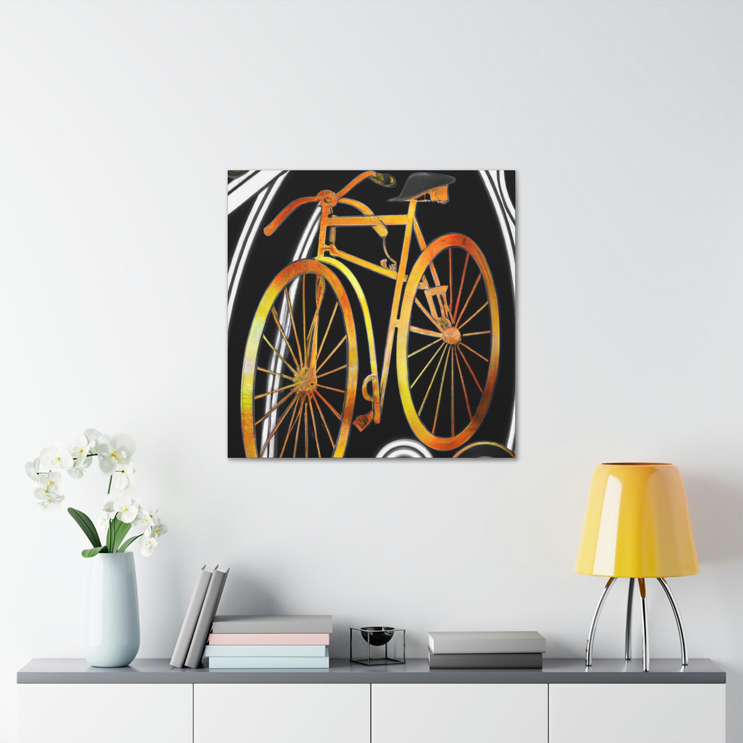 "Wheeling Art Deco Bike" - Canvas