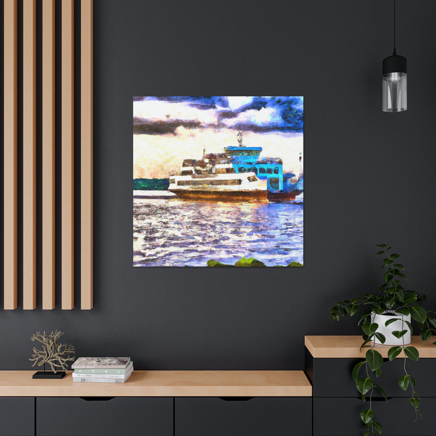 Ferry at Nightfall - Canvas