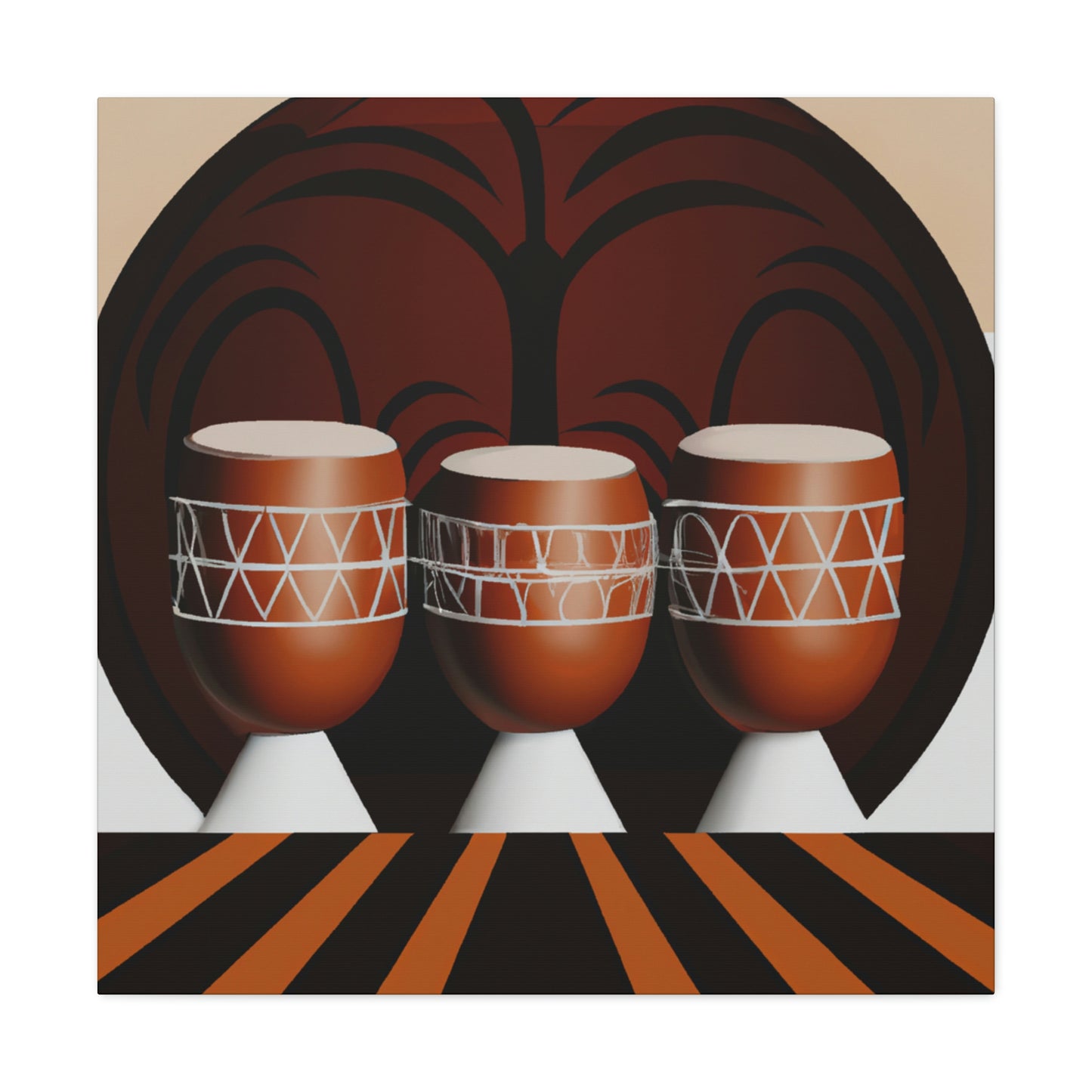 "Lively Deco Bongos" - Canvas