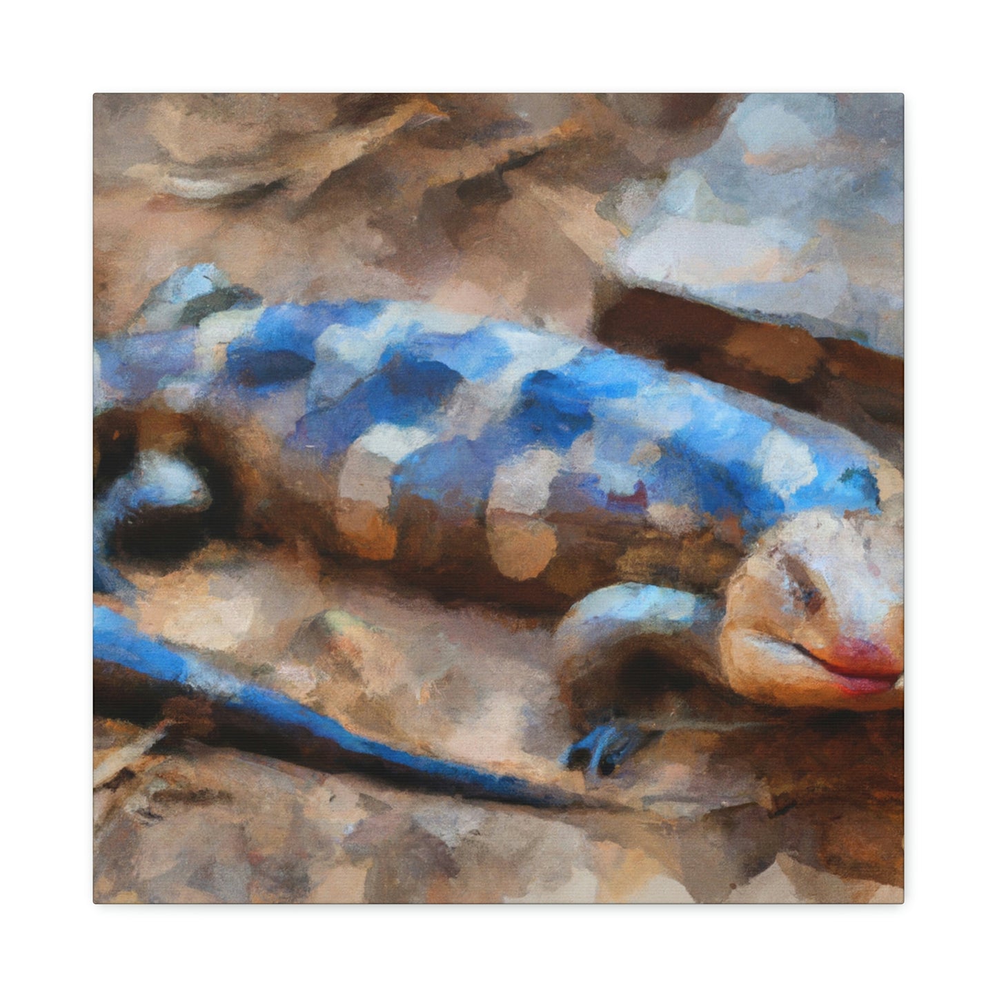 "Blue-Tongued Skink Dreaming" - Canvas