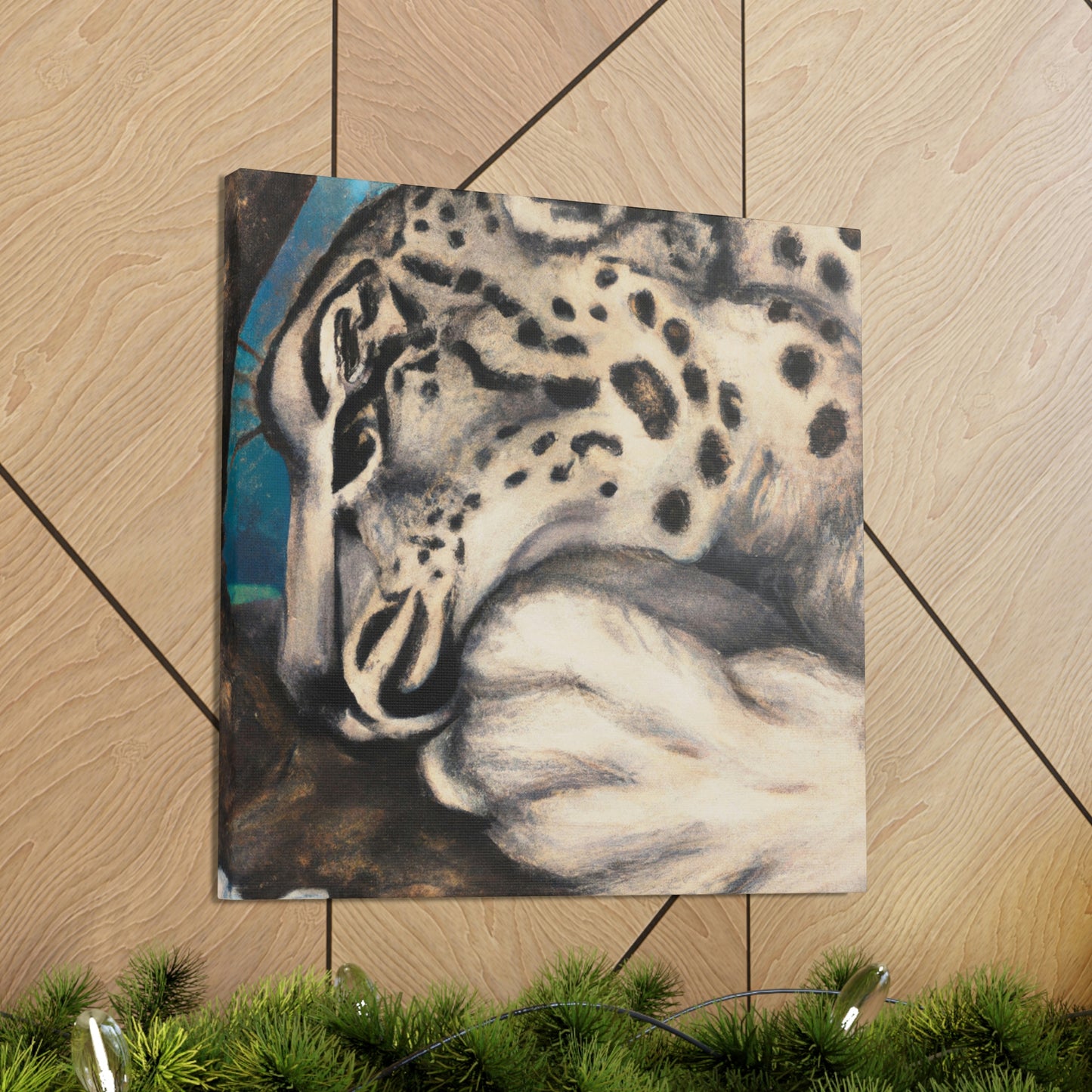 Snow Leopard Silhouette - Canvas