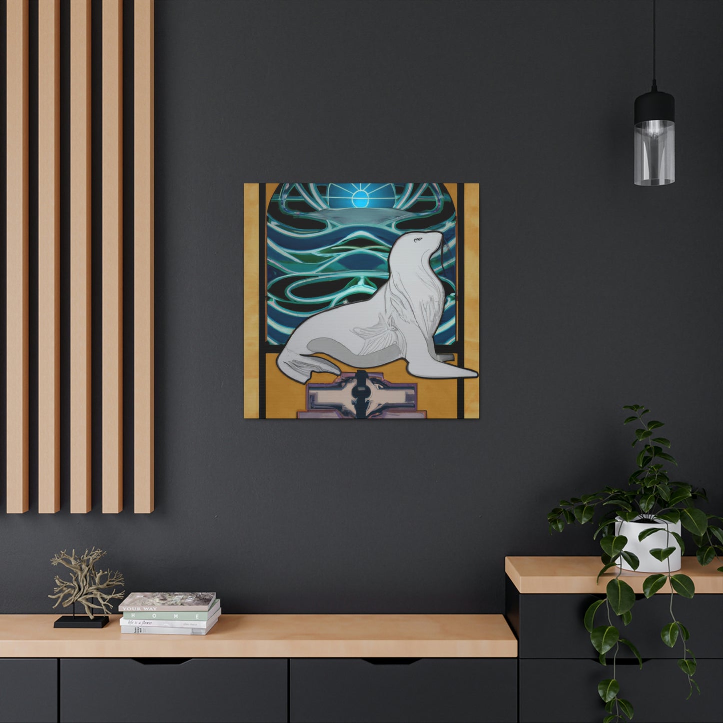 "Sleek Lion of Sea" - Canvas