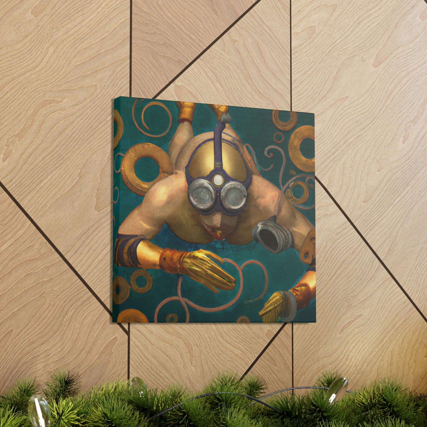 "Swimming in Steampunk Era" - Canvas