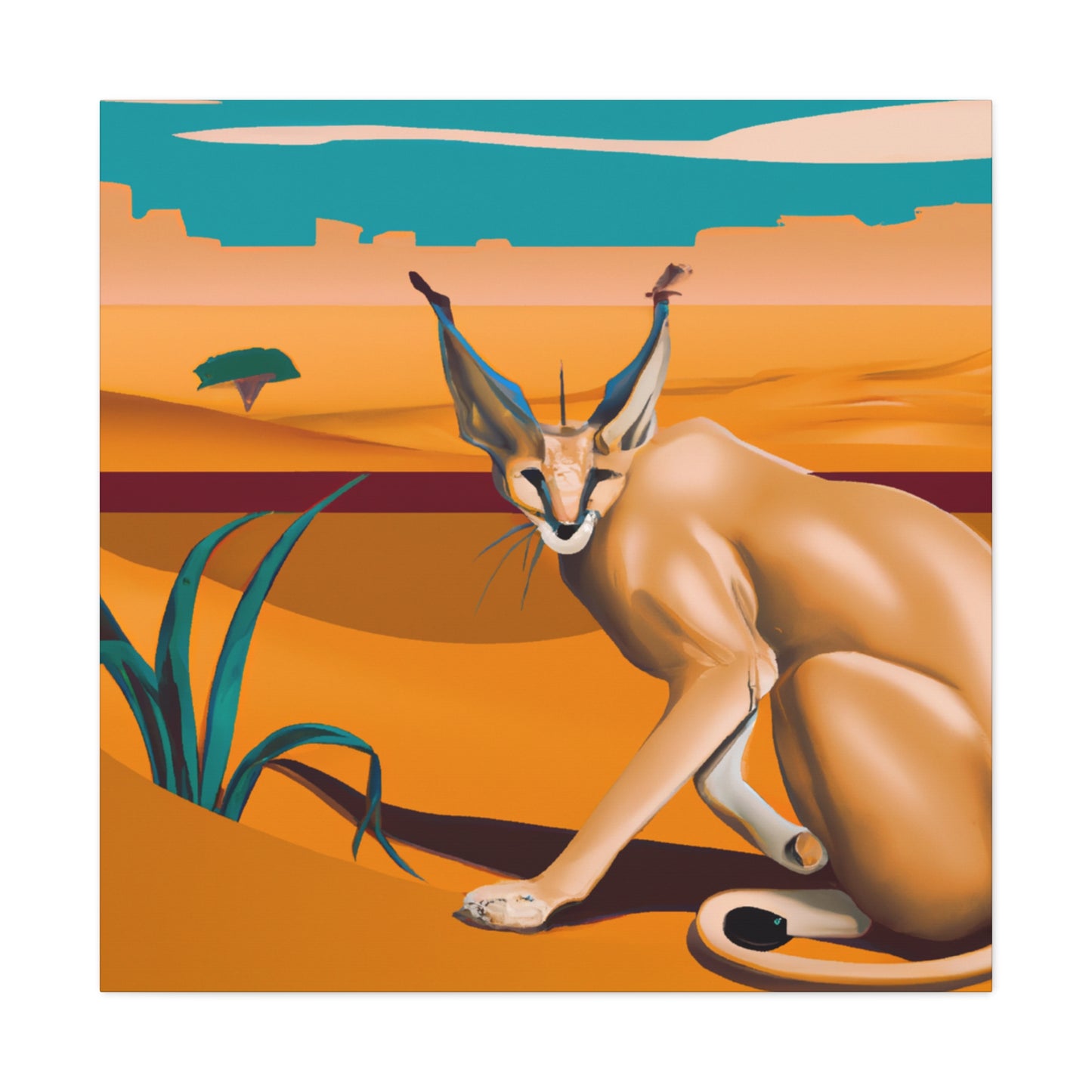 "Caracal's Classic Shine" - Canvas