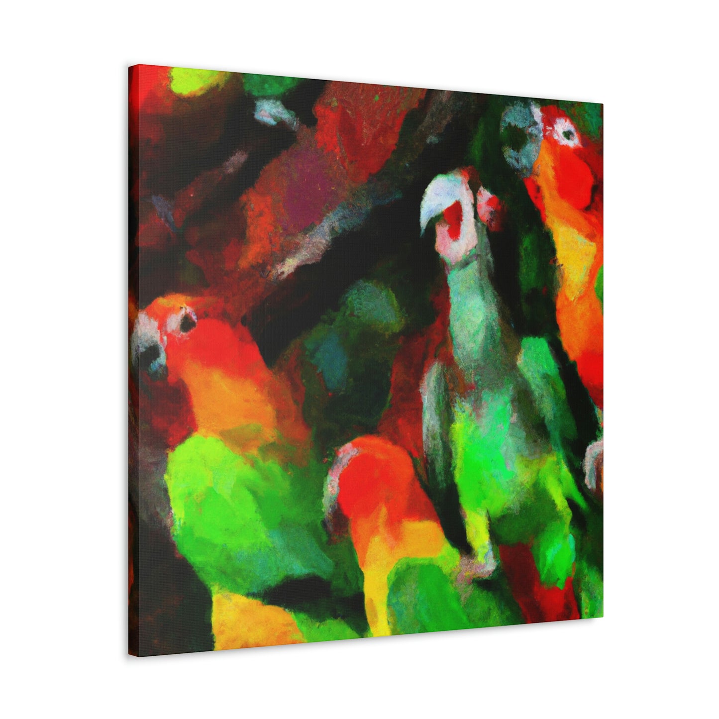 "Parrots of Senegalese Sky" - Canvas