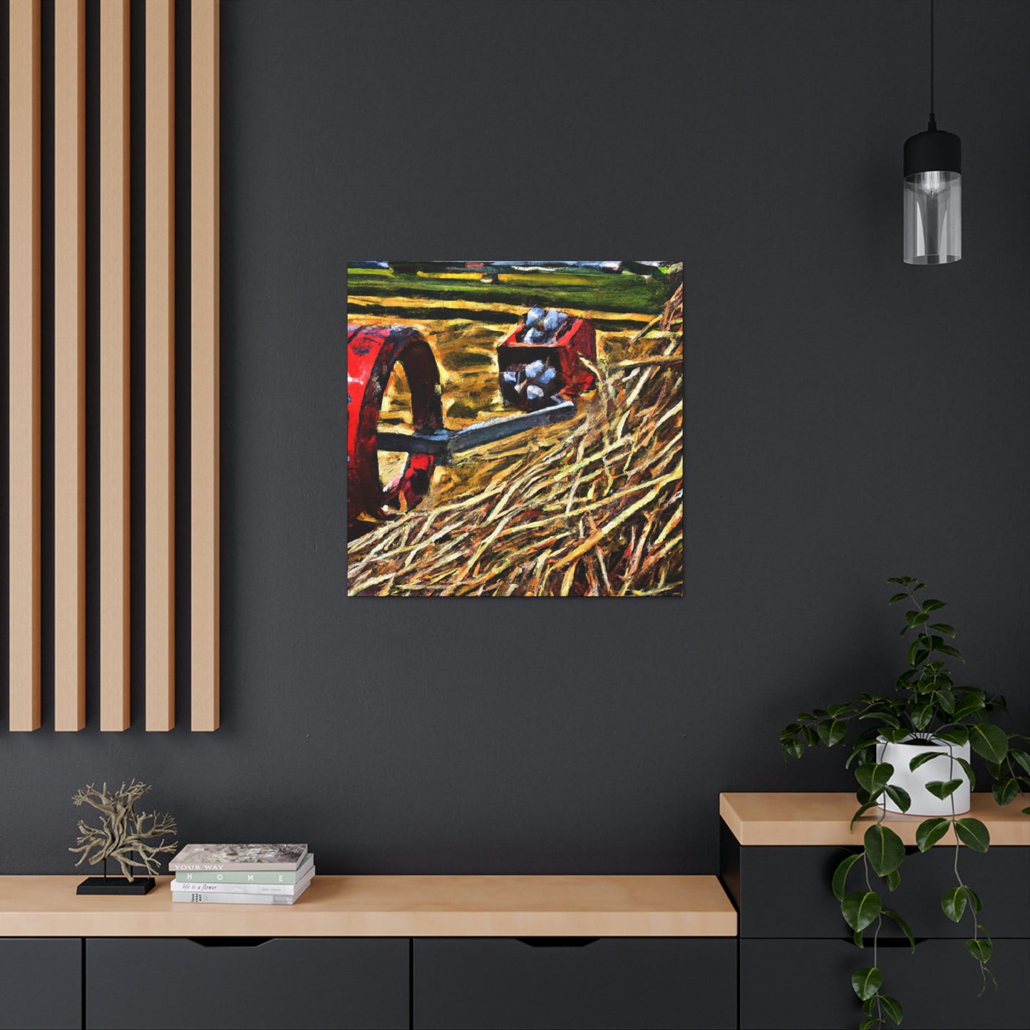 "Hay Balers Bustling Color" - Canvas