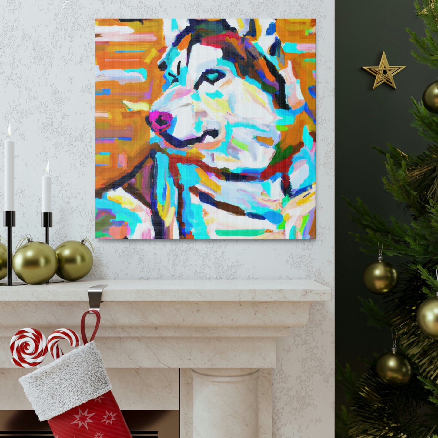 "Husky in Fauvist Colors" - Canvas