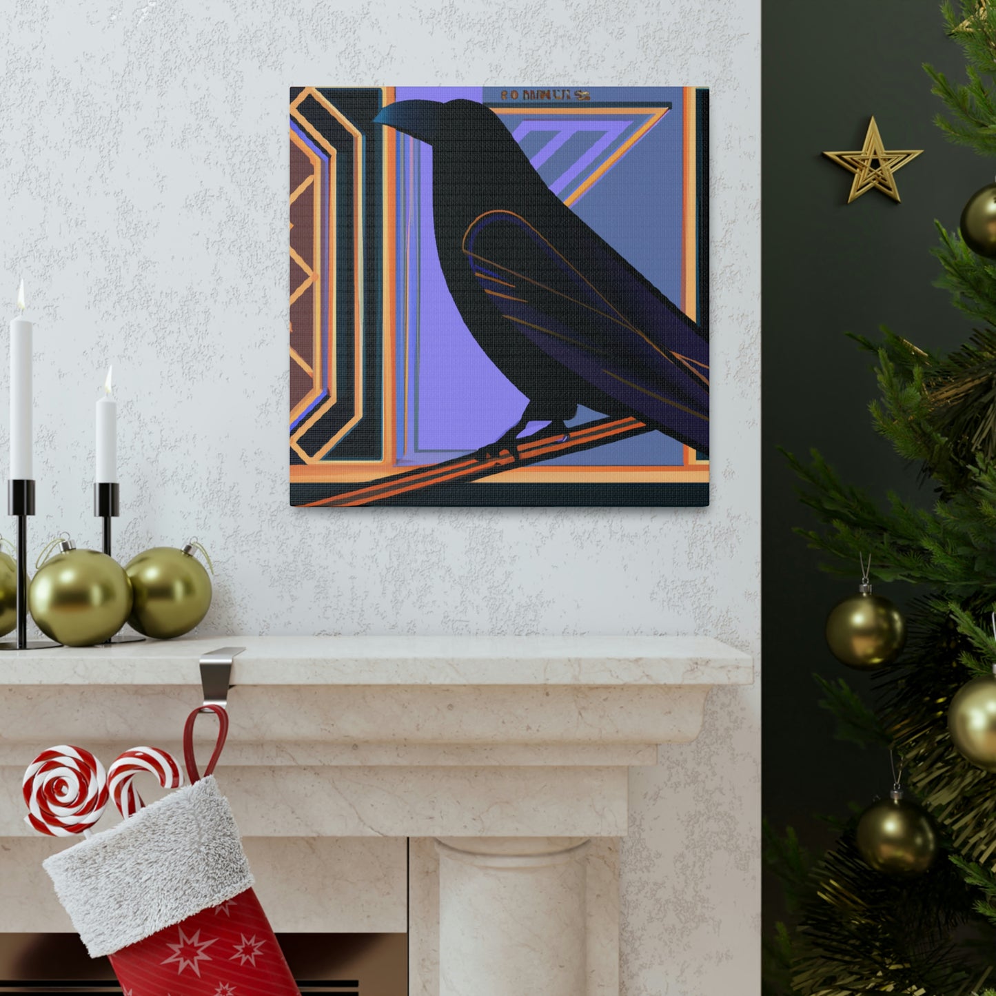 "Crow Over Art Deco." - Canvas