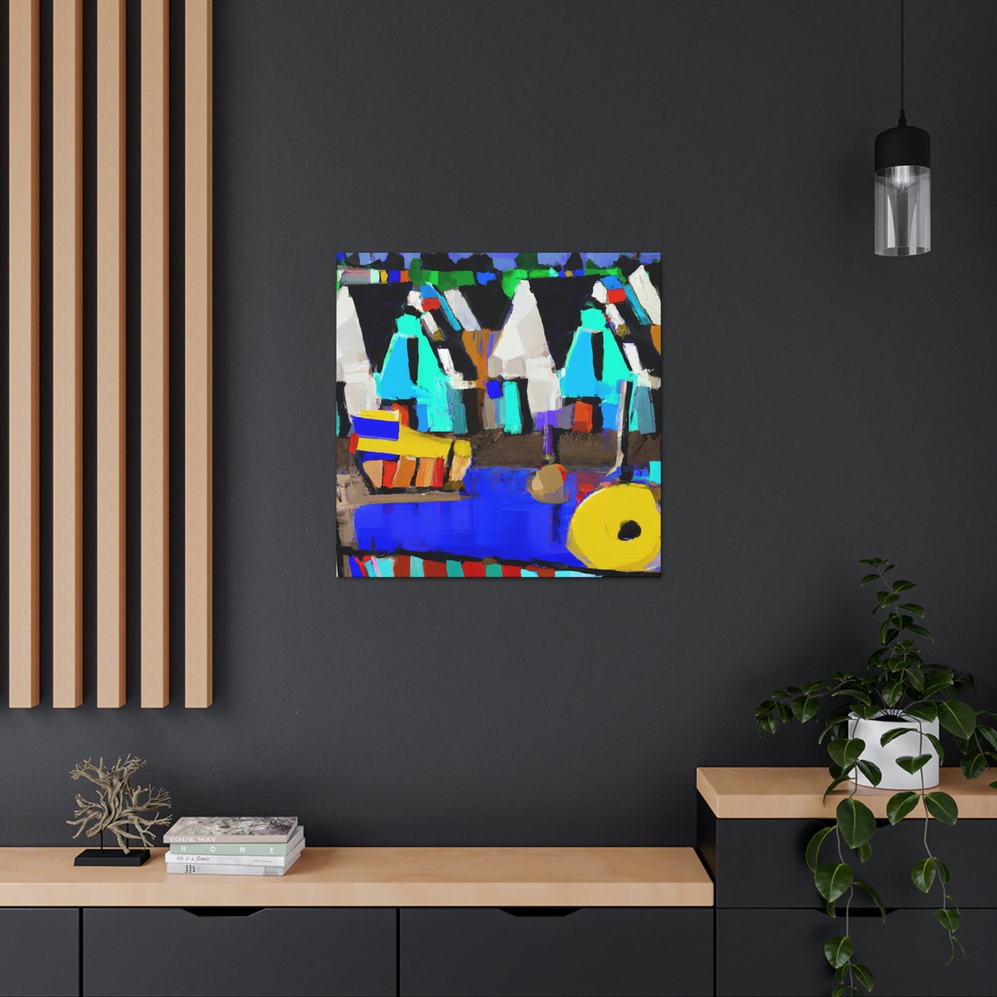 "Beach Cottage Scene" - Canvas