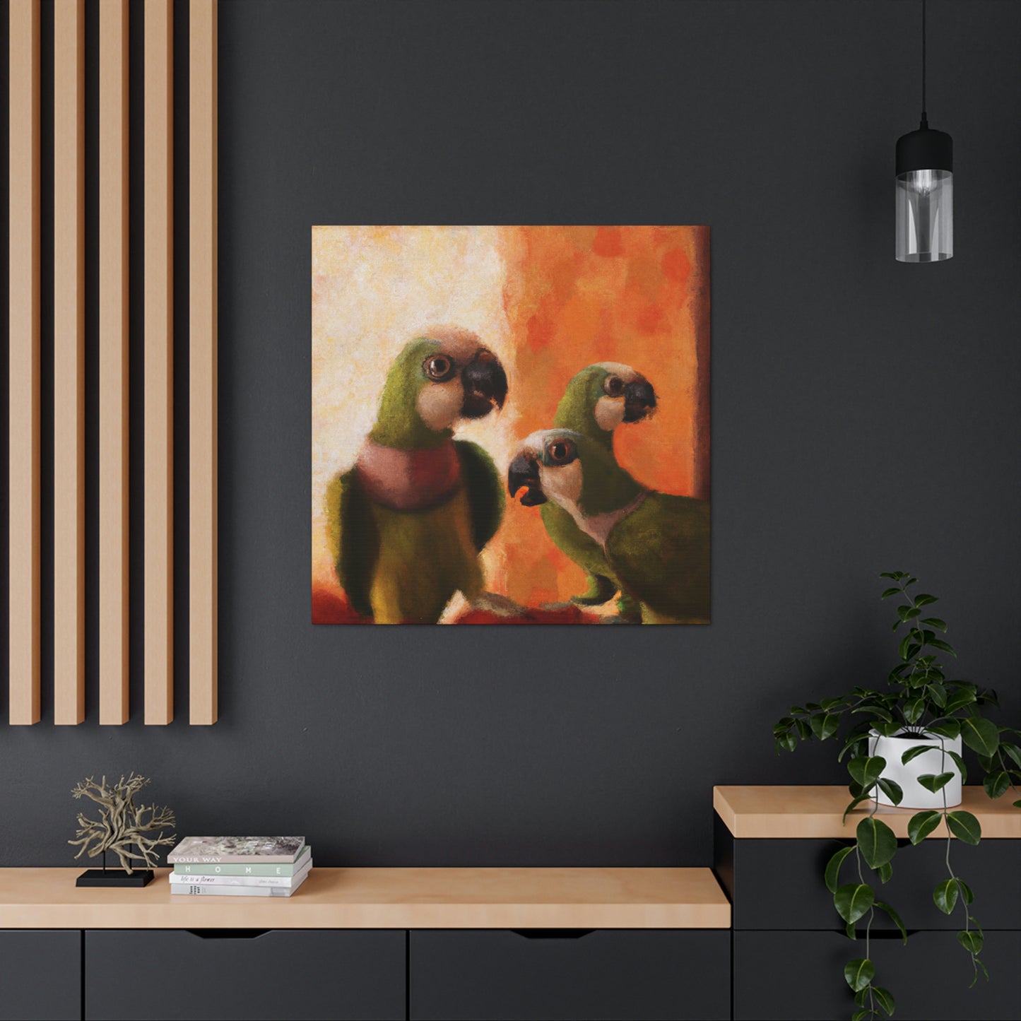 Parrots Take Flight - Canvas