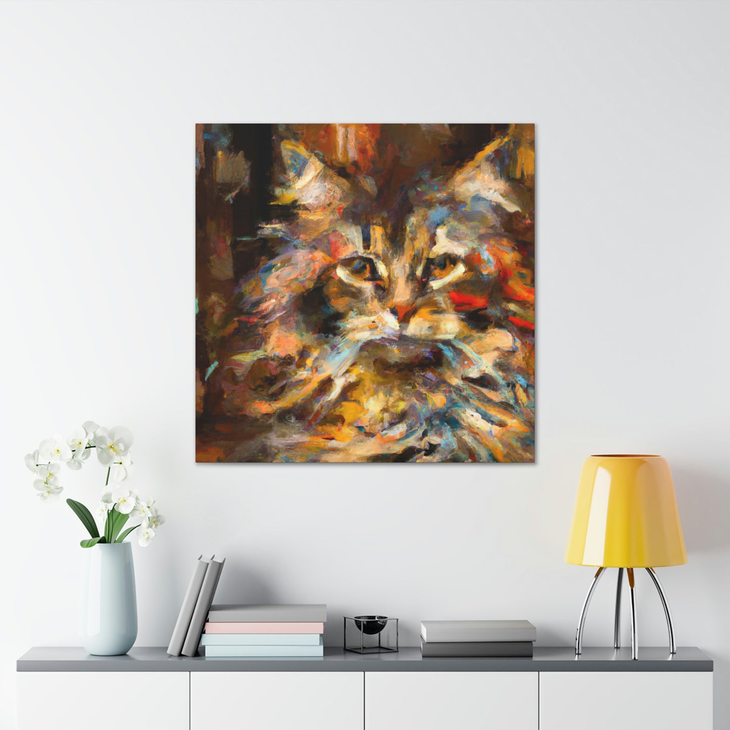 "Maine Coon Impressionism" - Canvas