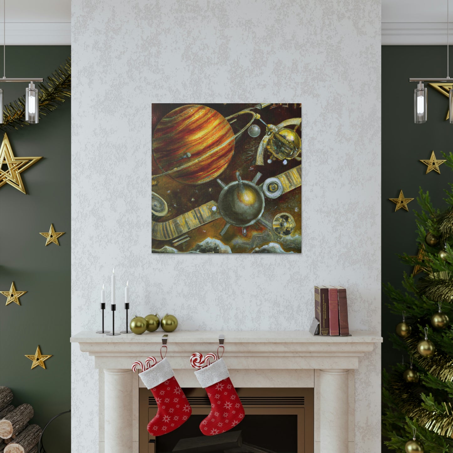 "Jupiter in Steampunk Hues" - Canvas