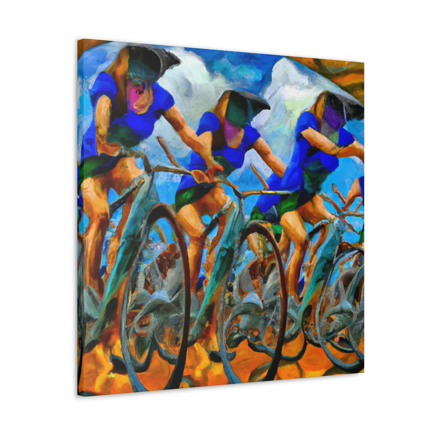 Biking Through Dreamscape - Canvas