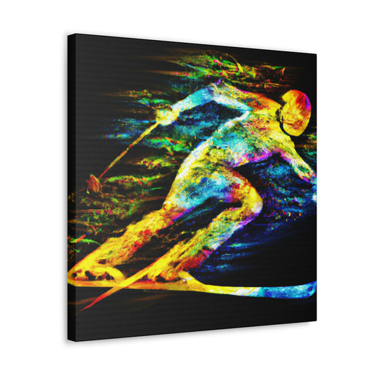 Swishing Through Snowy Slopes - Canvas