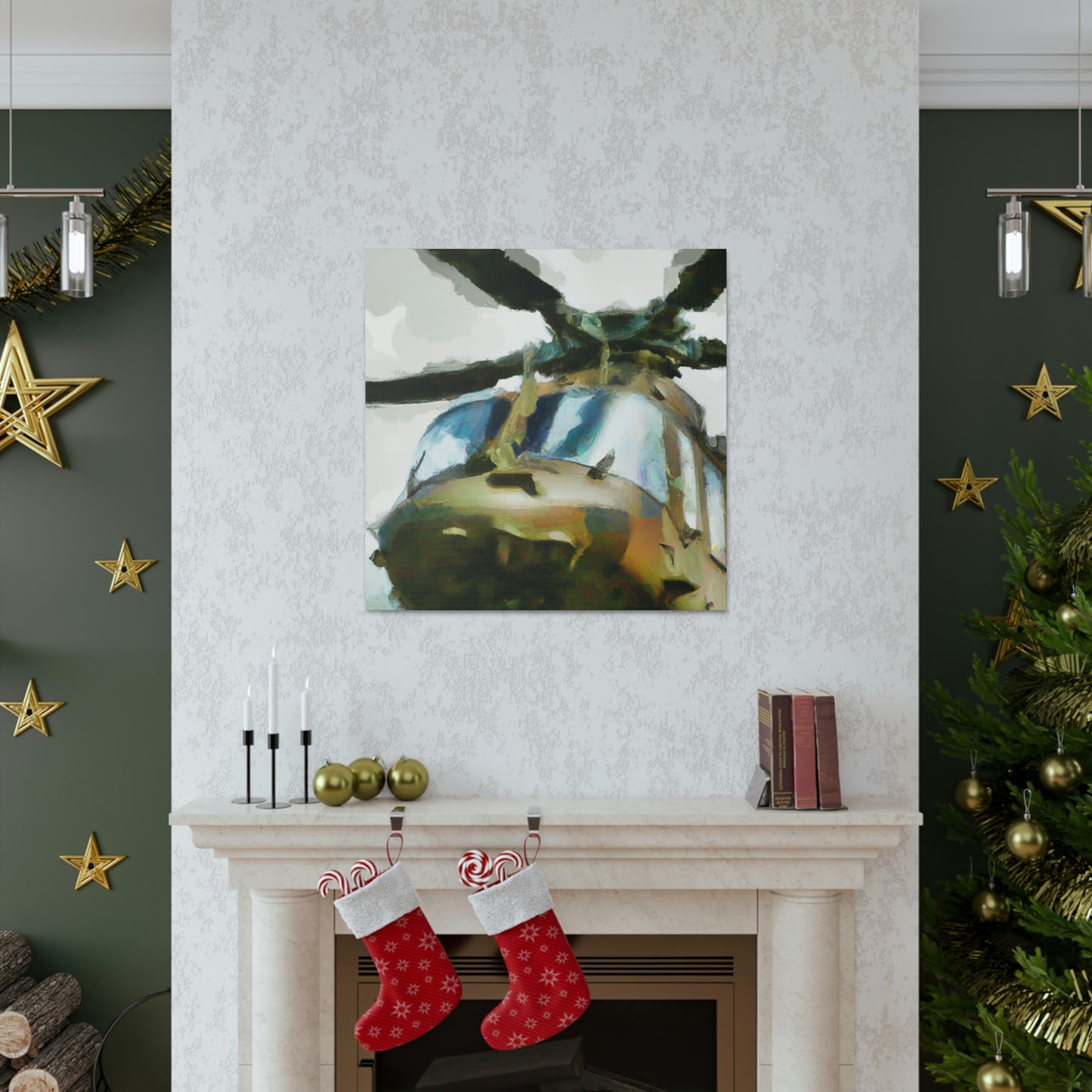 Helicopter in Flight - Canvas