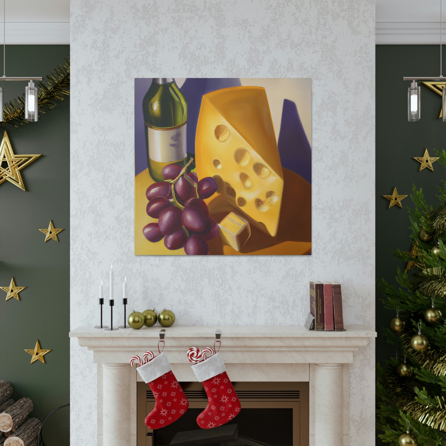 Cheese and Grapes Feast - Canvas