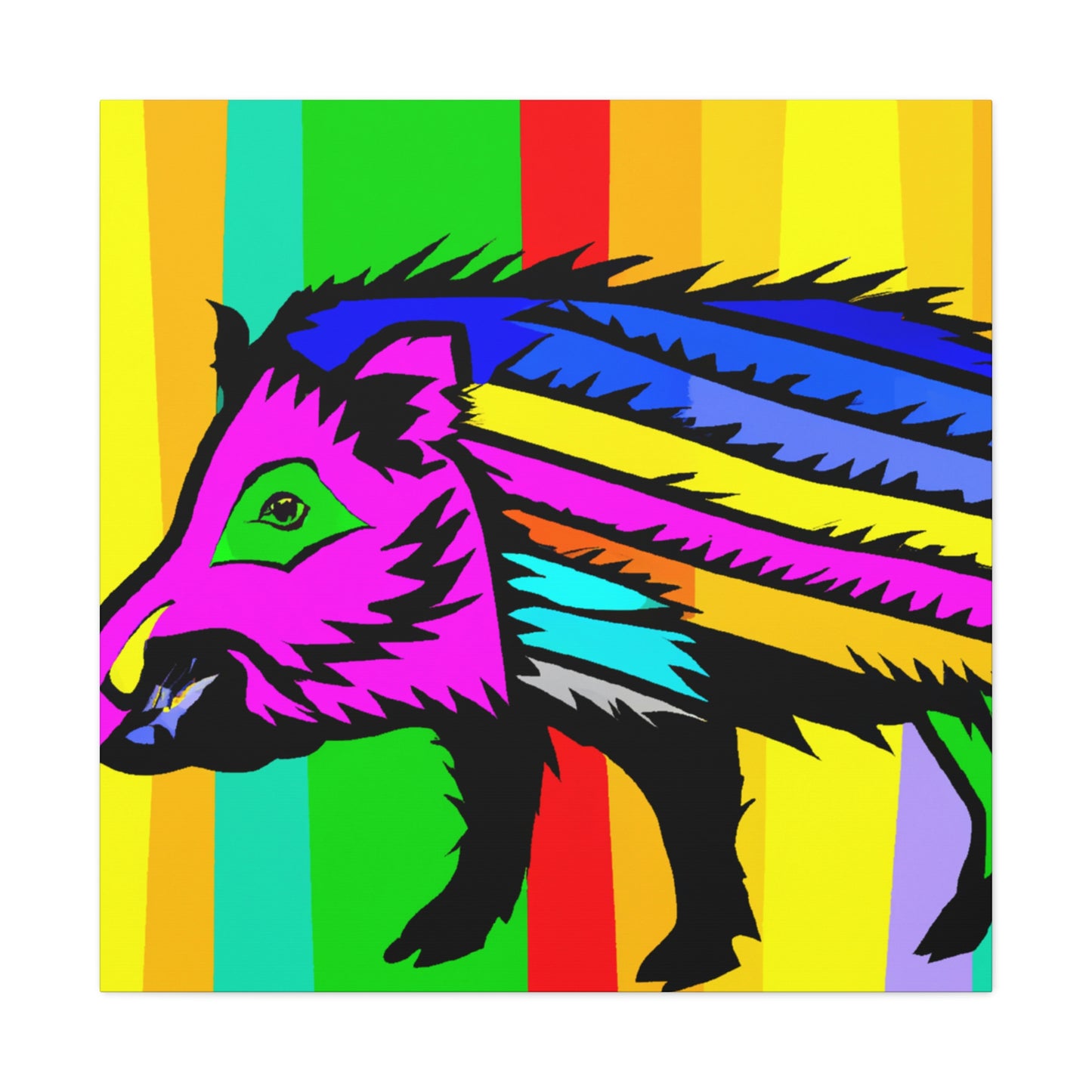 Wild Boar Pop Art - Canvas