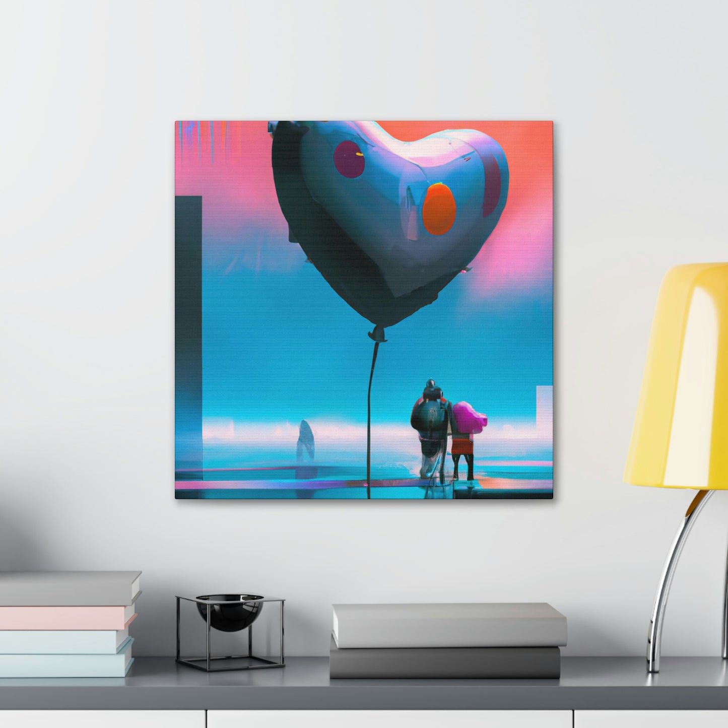 "Heart Balloon Ascension" - Canvas