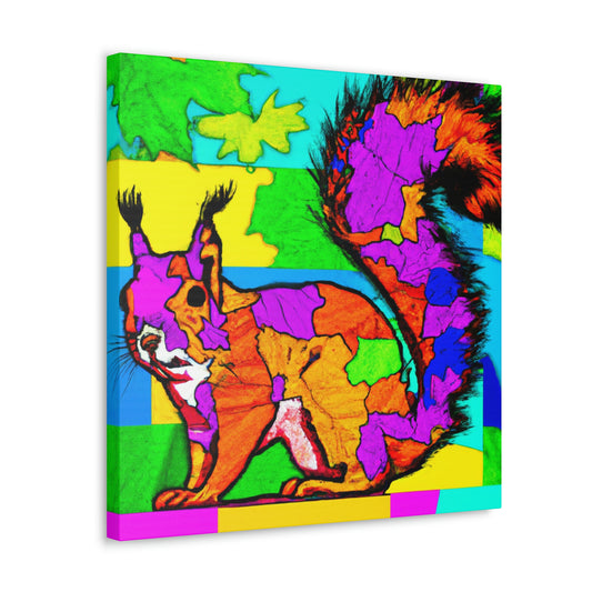 "Squirrel with Pop Art" - Canvas