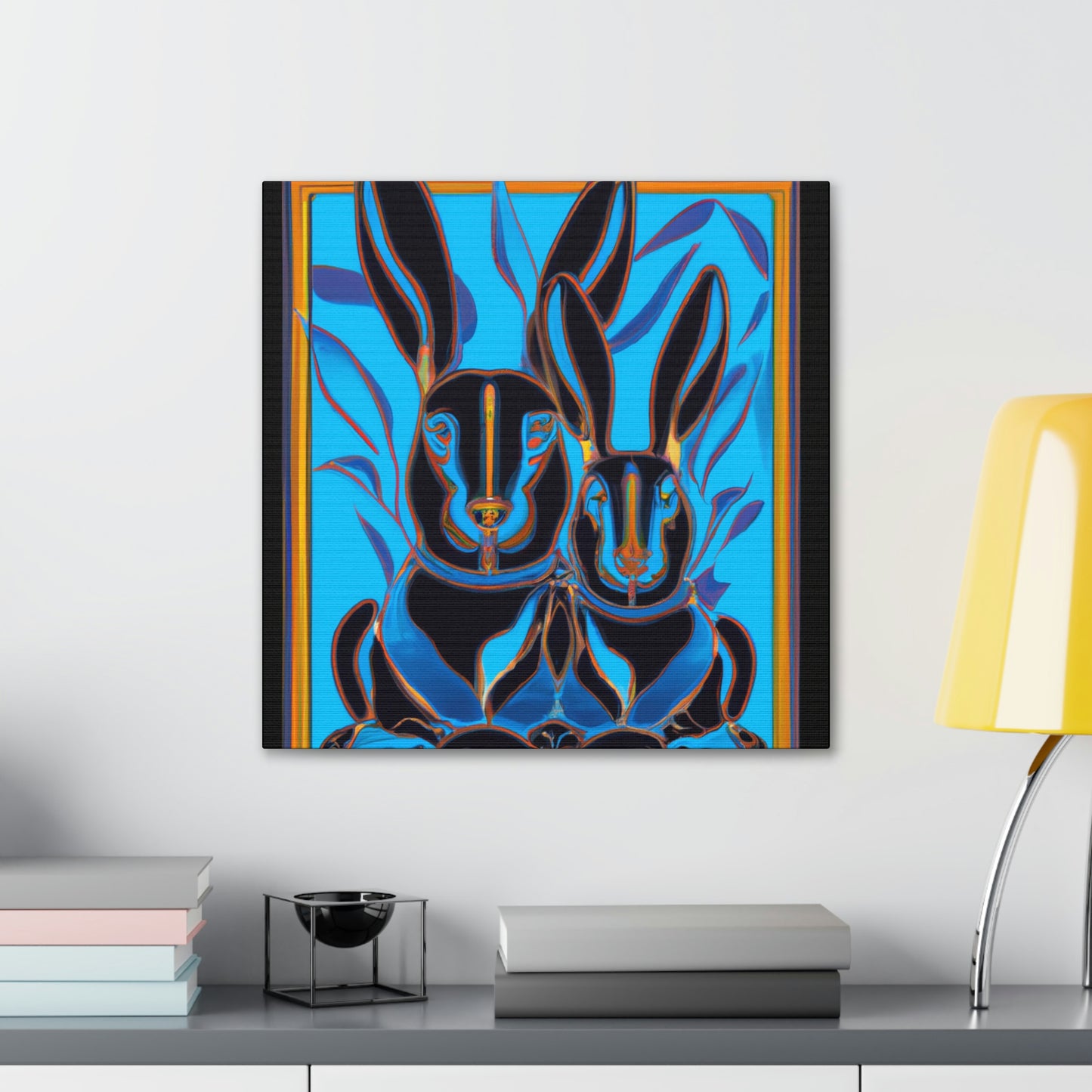 "Rabbits in Deco Land" - Canvas