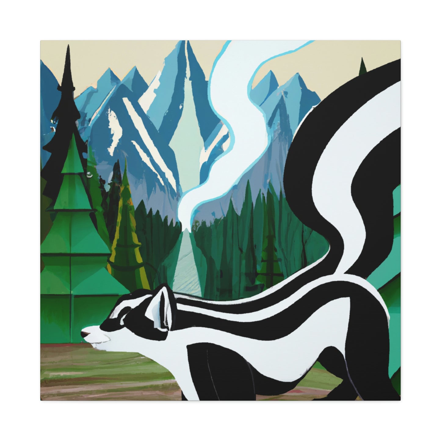 Skunk in Art Deco - Canvas