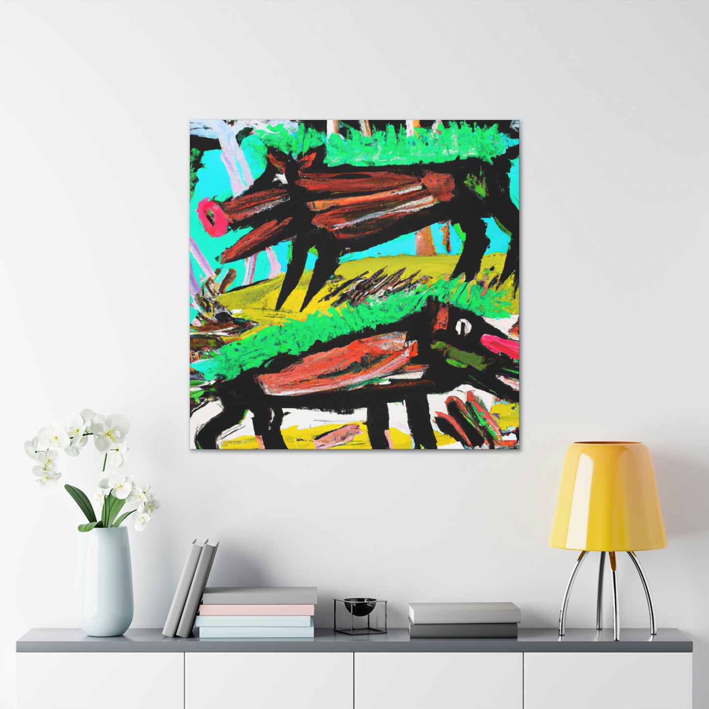 "Boars in the Wilderness" - Canvas