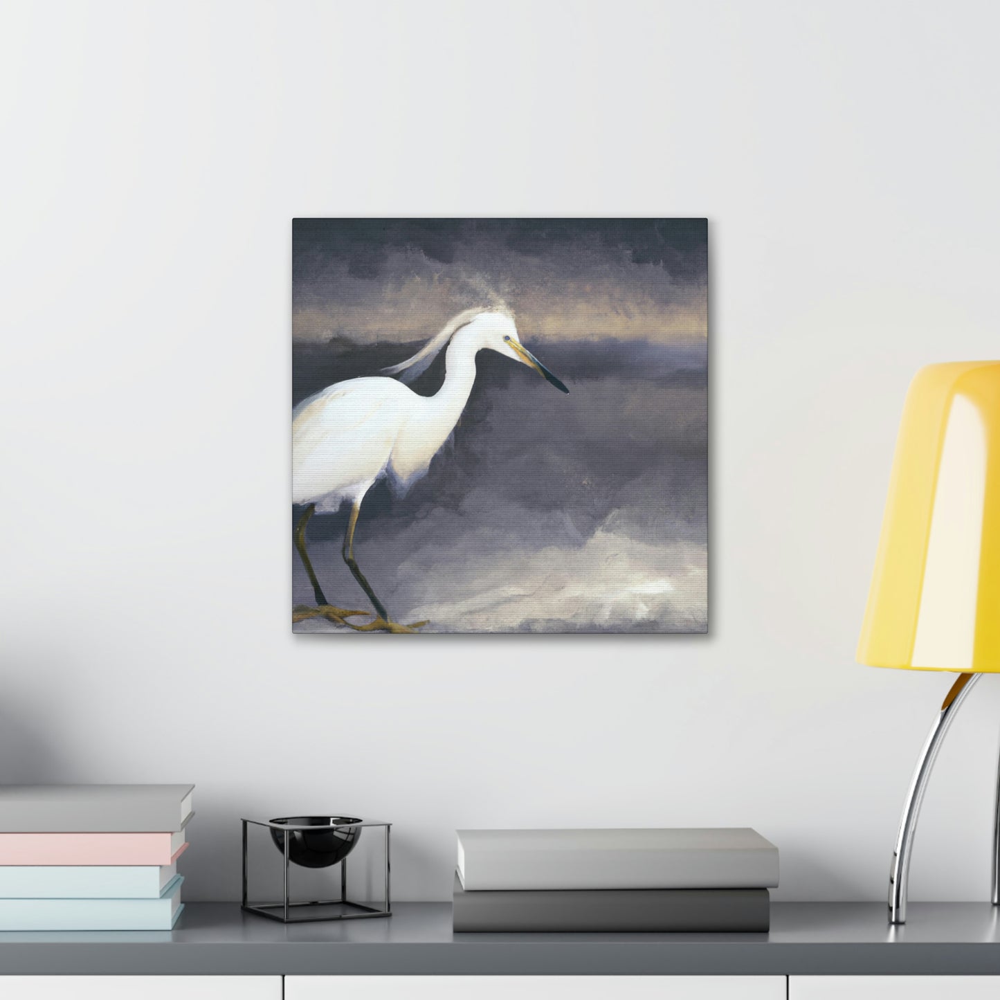 "Whiteness of Egret Winter" - Canvas