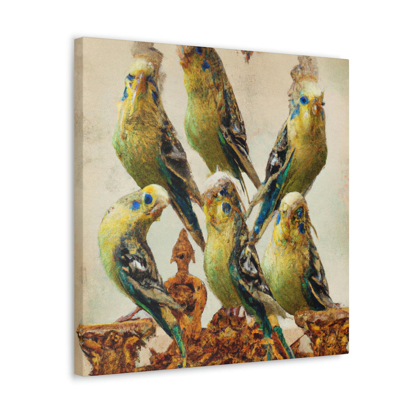 "Budgies in Baroque" - Canvas