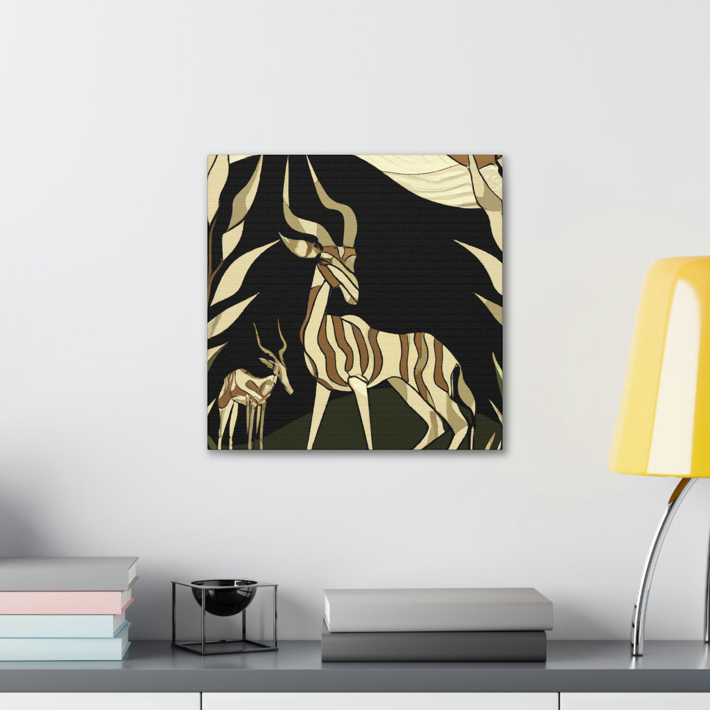 "Gazelle in Art Deco" - Canvas