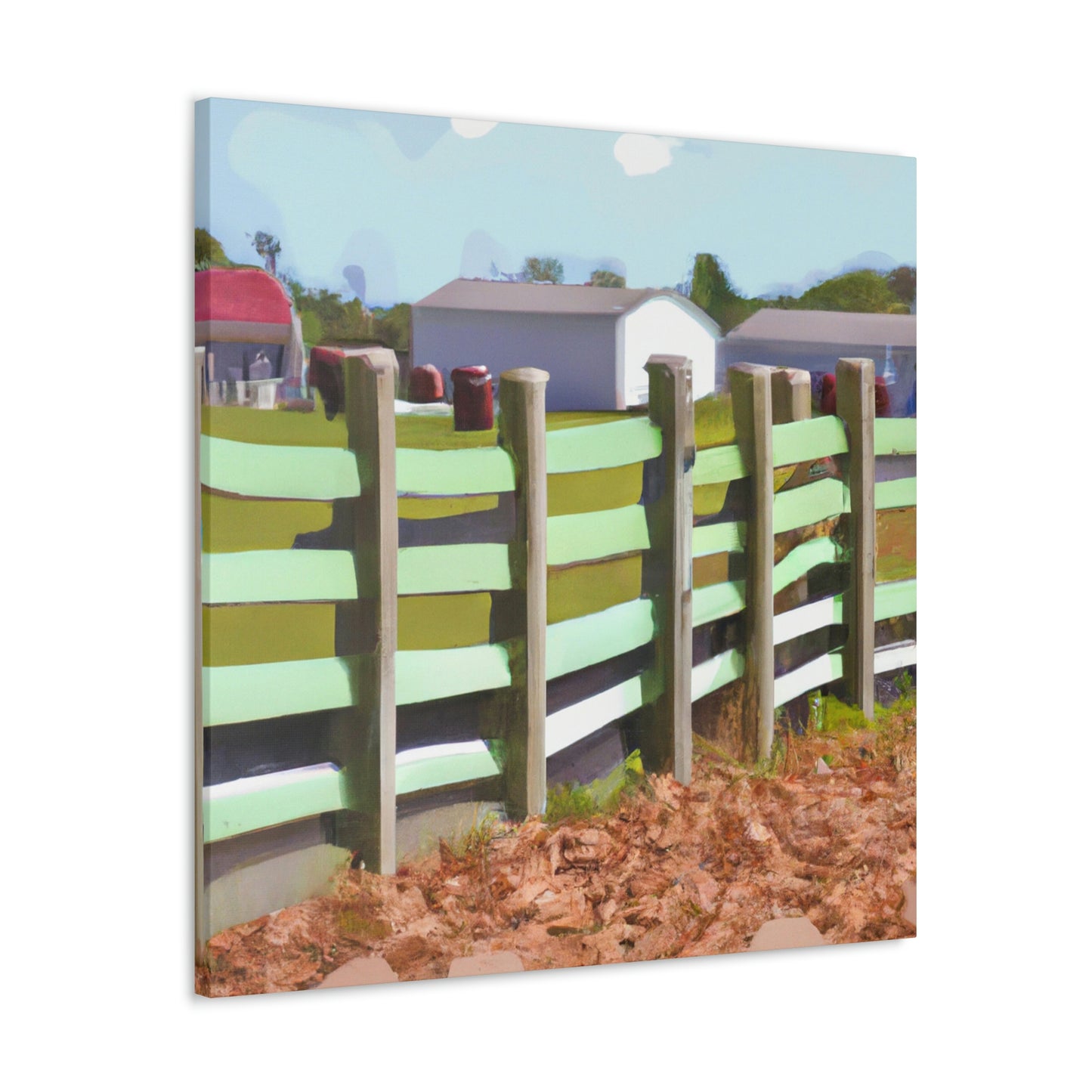 "Barnyard Fence Bouquet" - Canvas