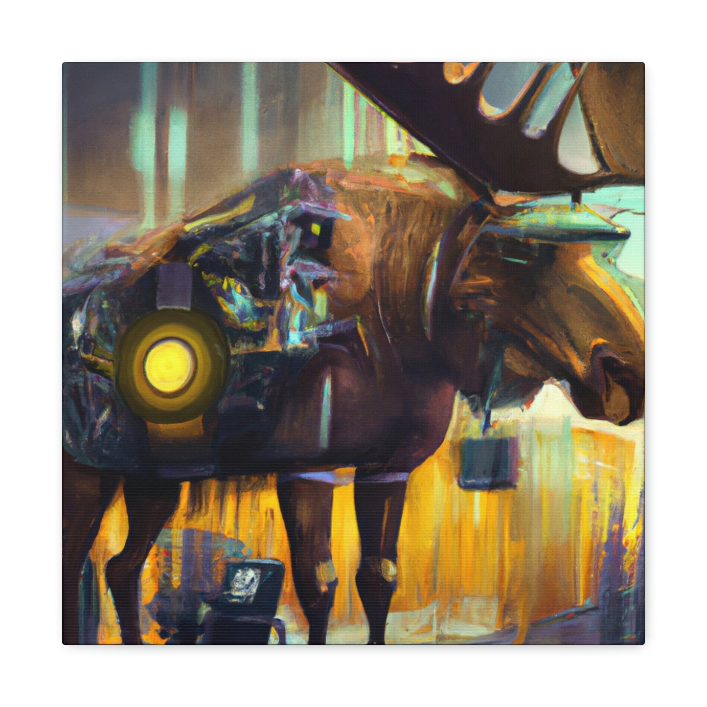 Moose in Steampunk Gear - Canvas