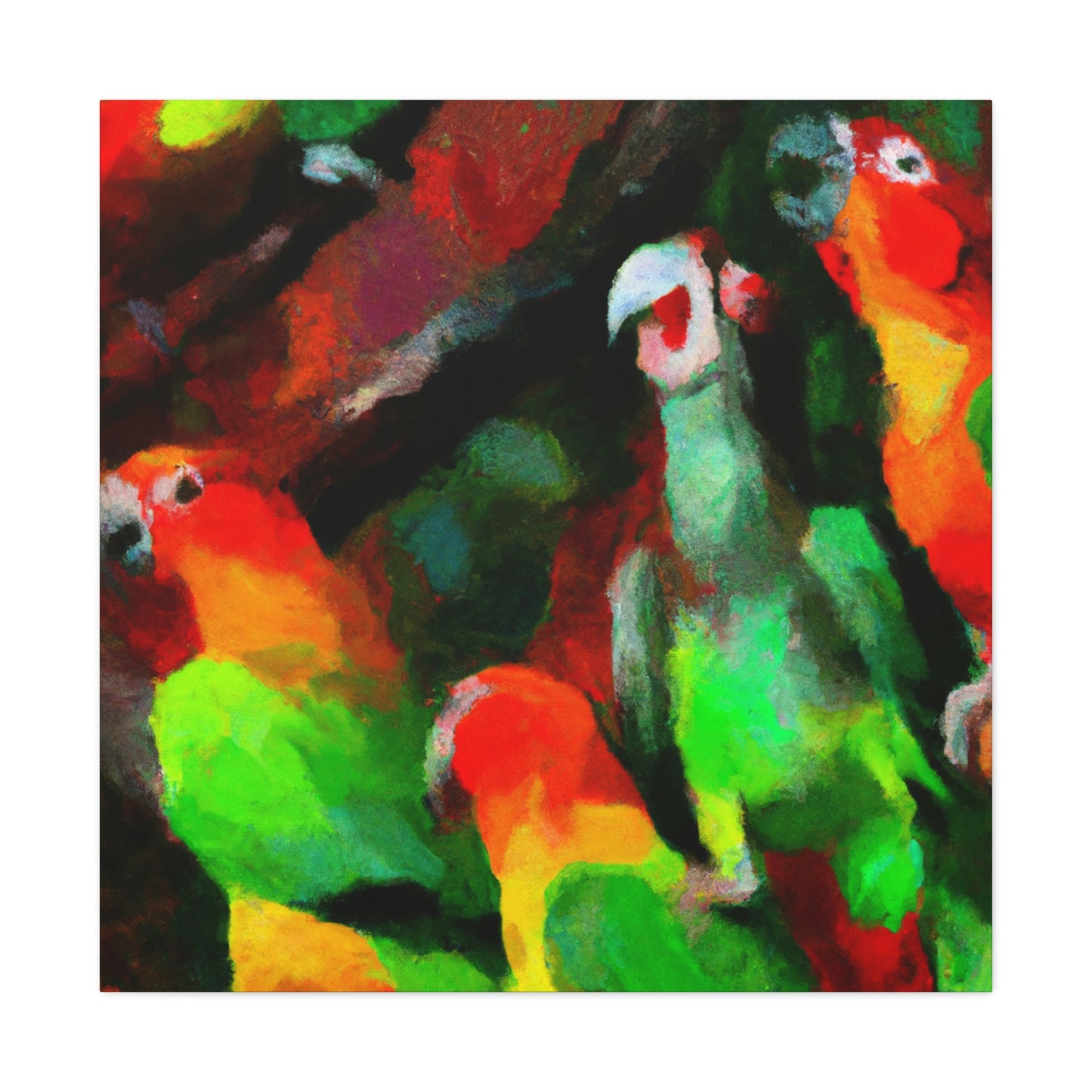 "Parrots of Senegalese Sky" - Canvas