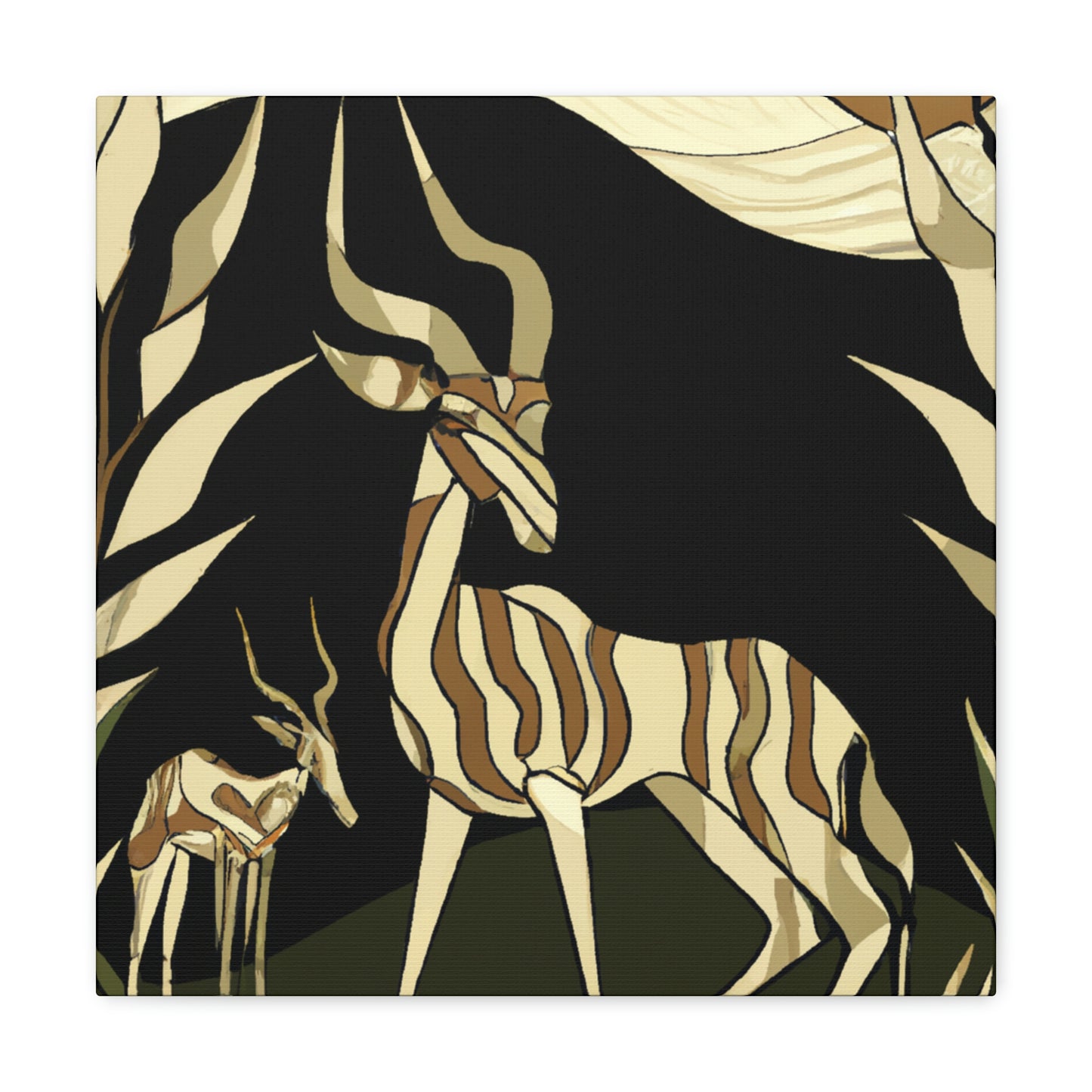 "Gazelle in Art Deco" - Canvas