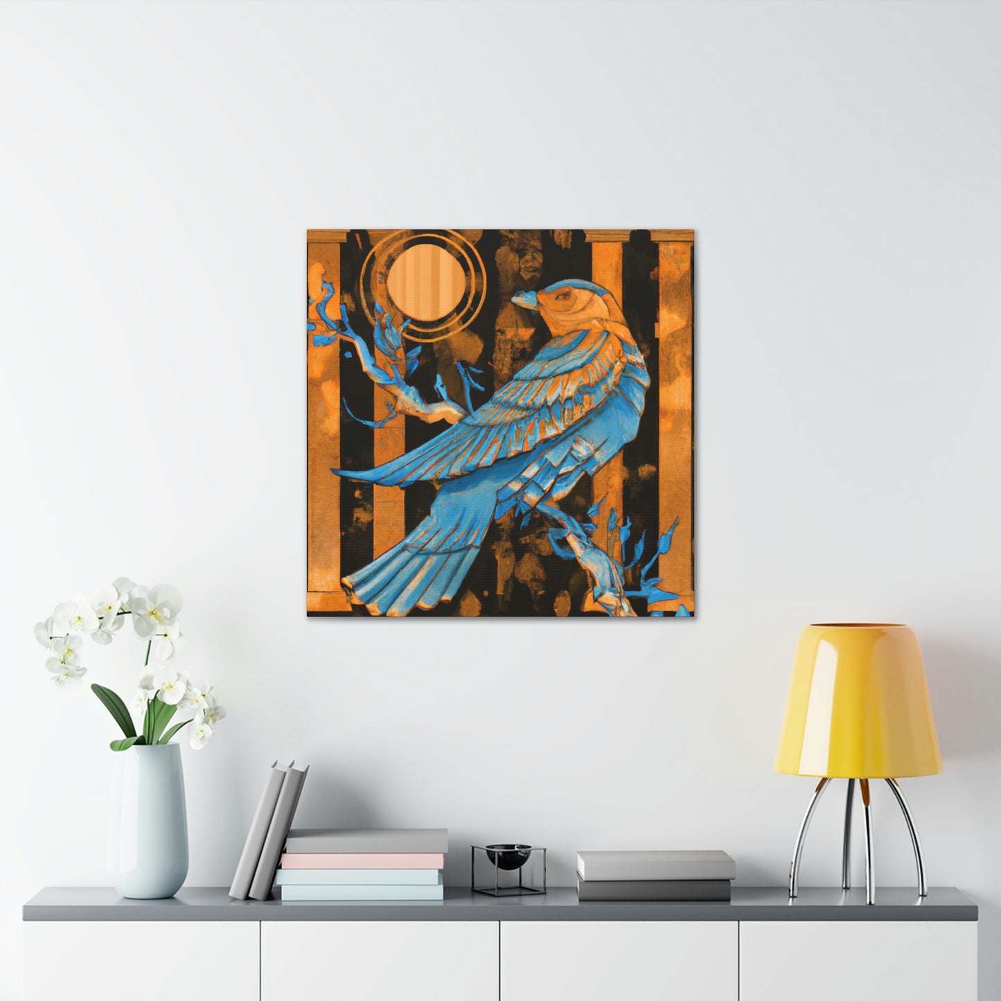 "Bluebird's Art Deco Dream" - Canvas