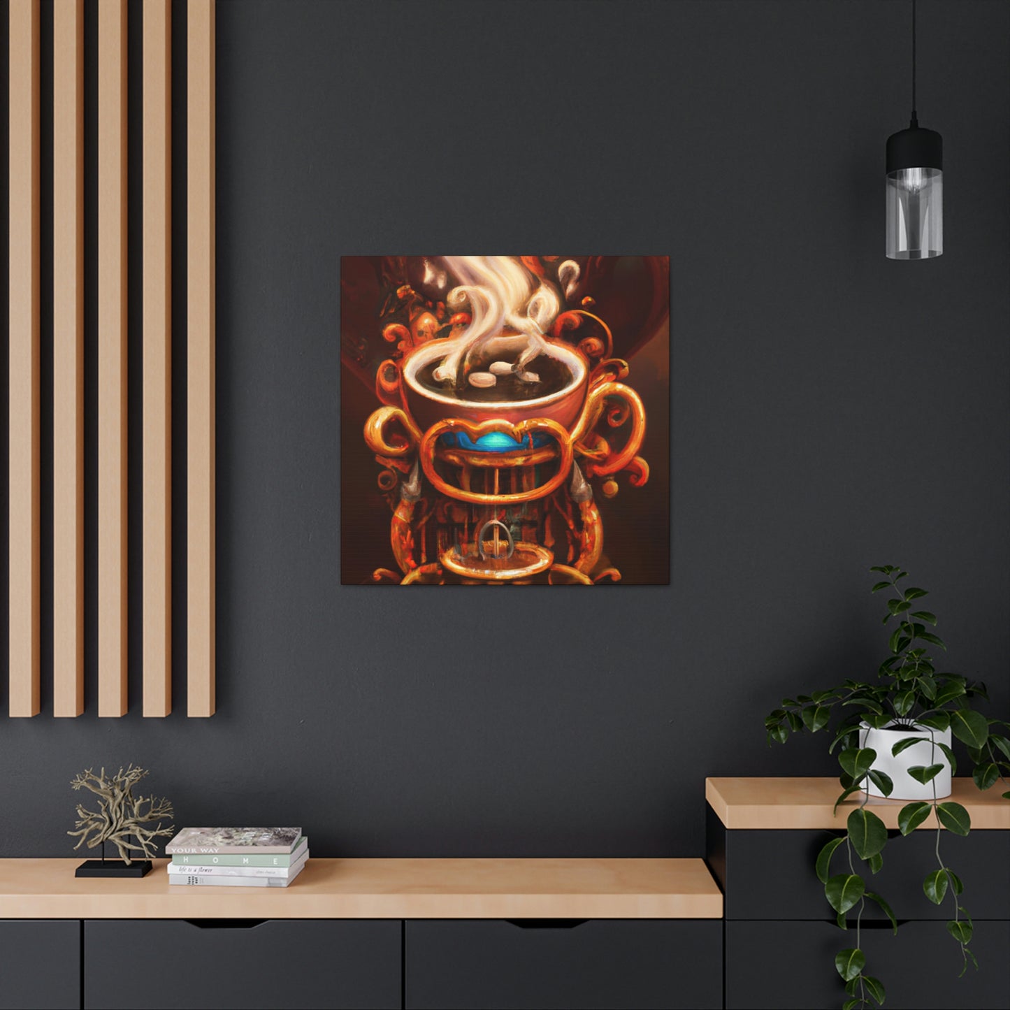 Coffee Cup Clockwork Impact - Canvas