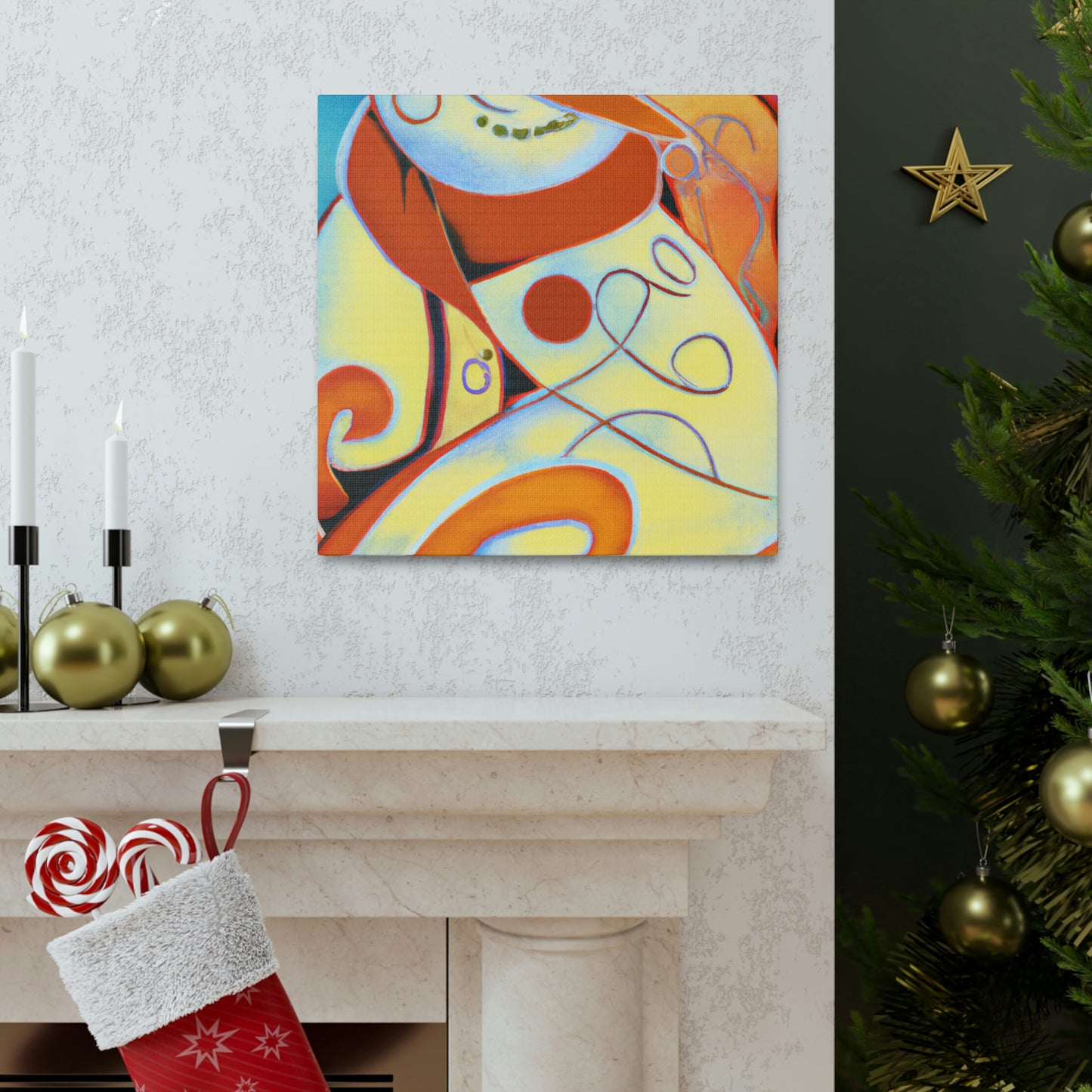 Snowy Art Deco Joy - Canvas