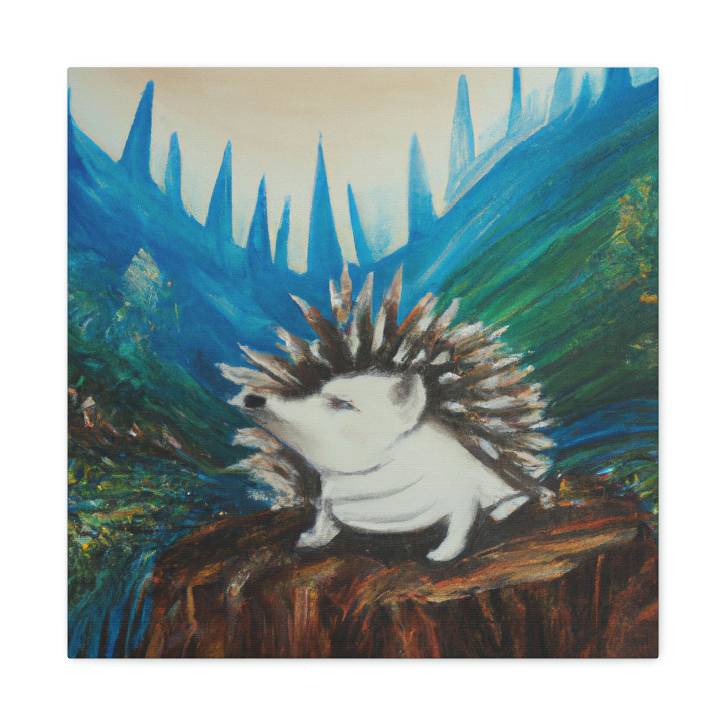 "Hedgehog in Deco Style" - Canvas