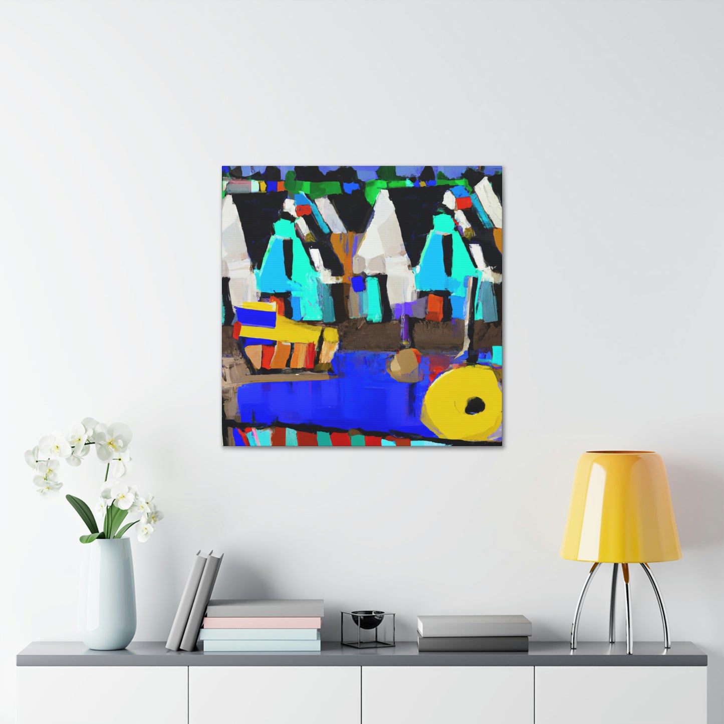 "Beach Cottage Scene" - Canvas