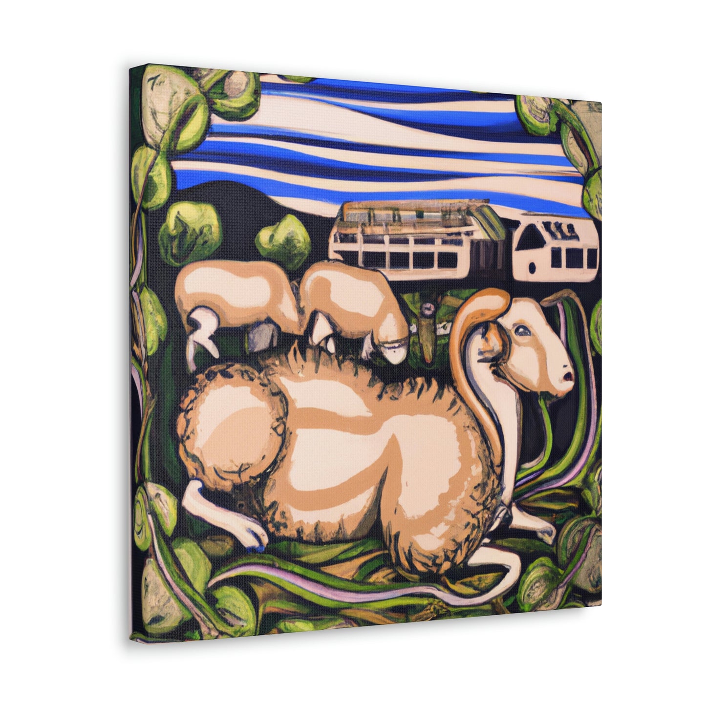 Sheep in Jamunarose - Canvas