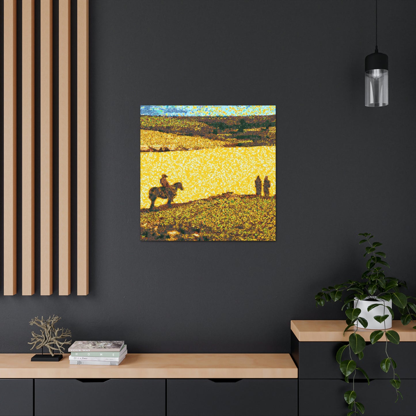 "Ranching in Pointillism" - Canvas