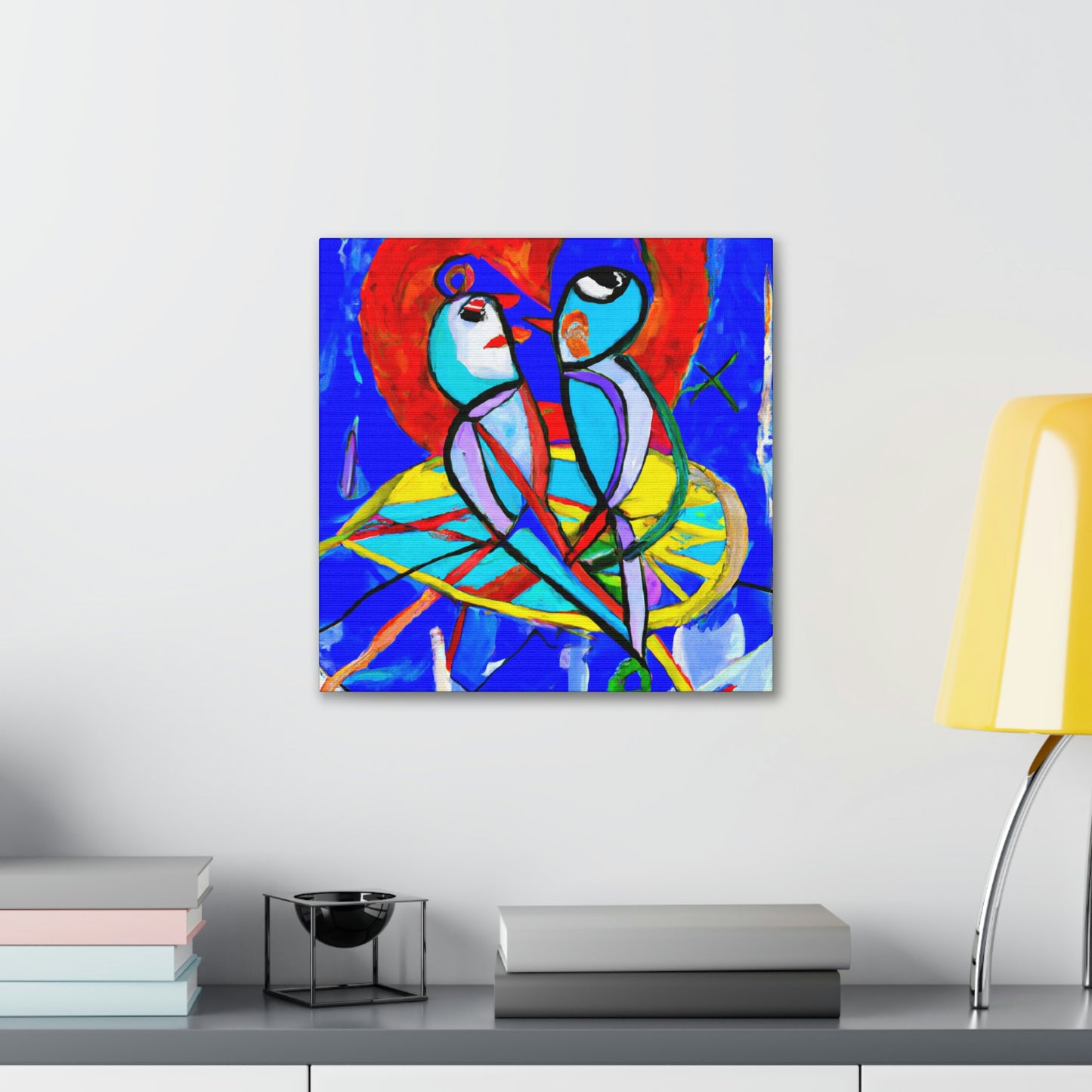 "Lovebirds On A Wire" - Canvas