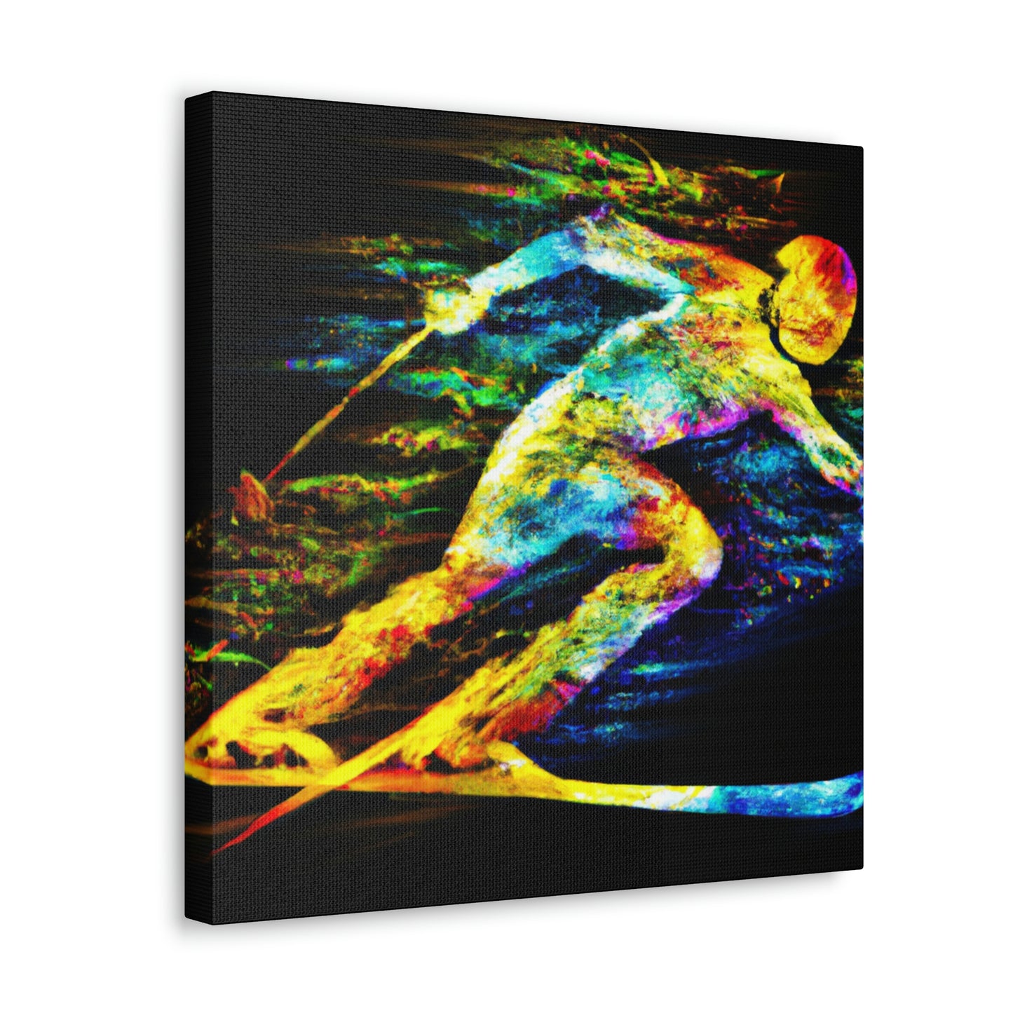 Swishing Through Snowy Slopes - Canvas