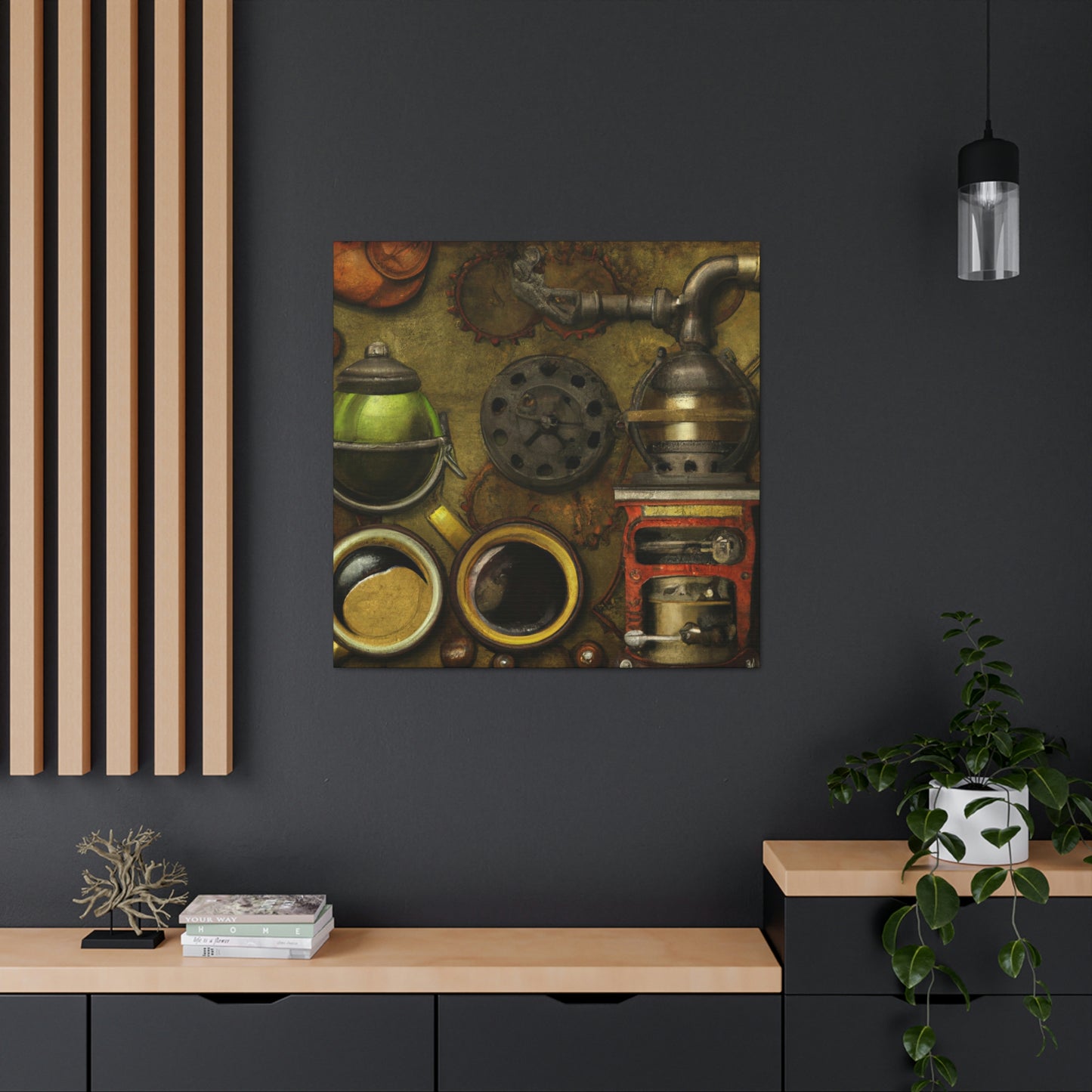 "Brewing delight, Steam-Coffee" - Canvas