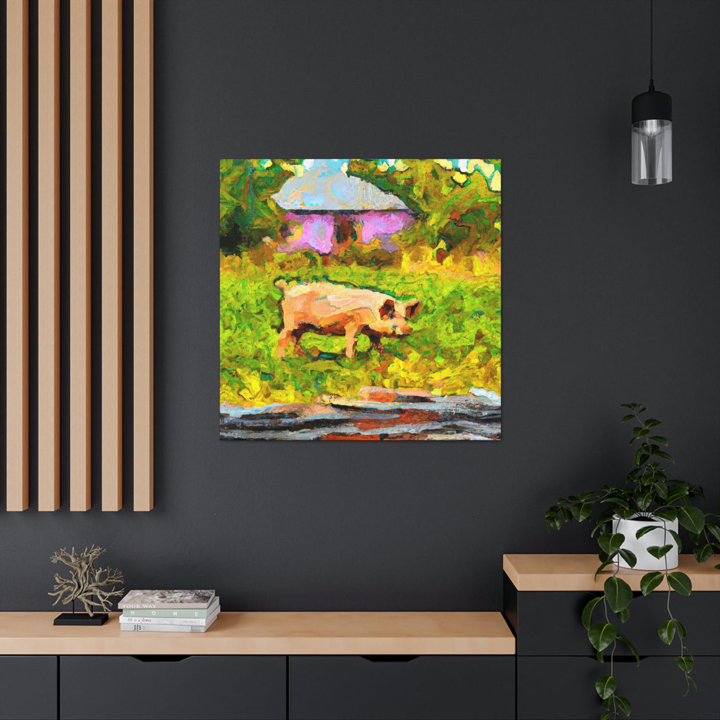 "Pig in Impressionism" - Canvas