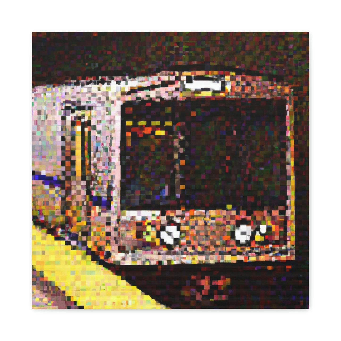 Subway Train Pointillism - Canvas