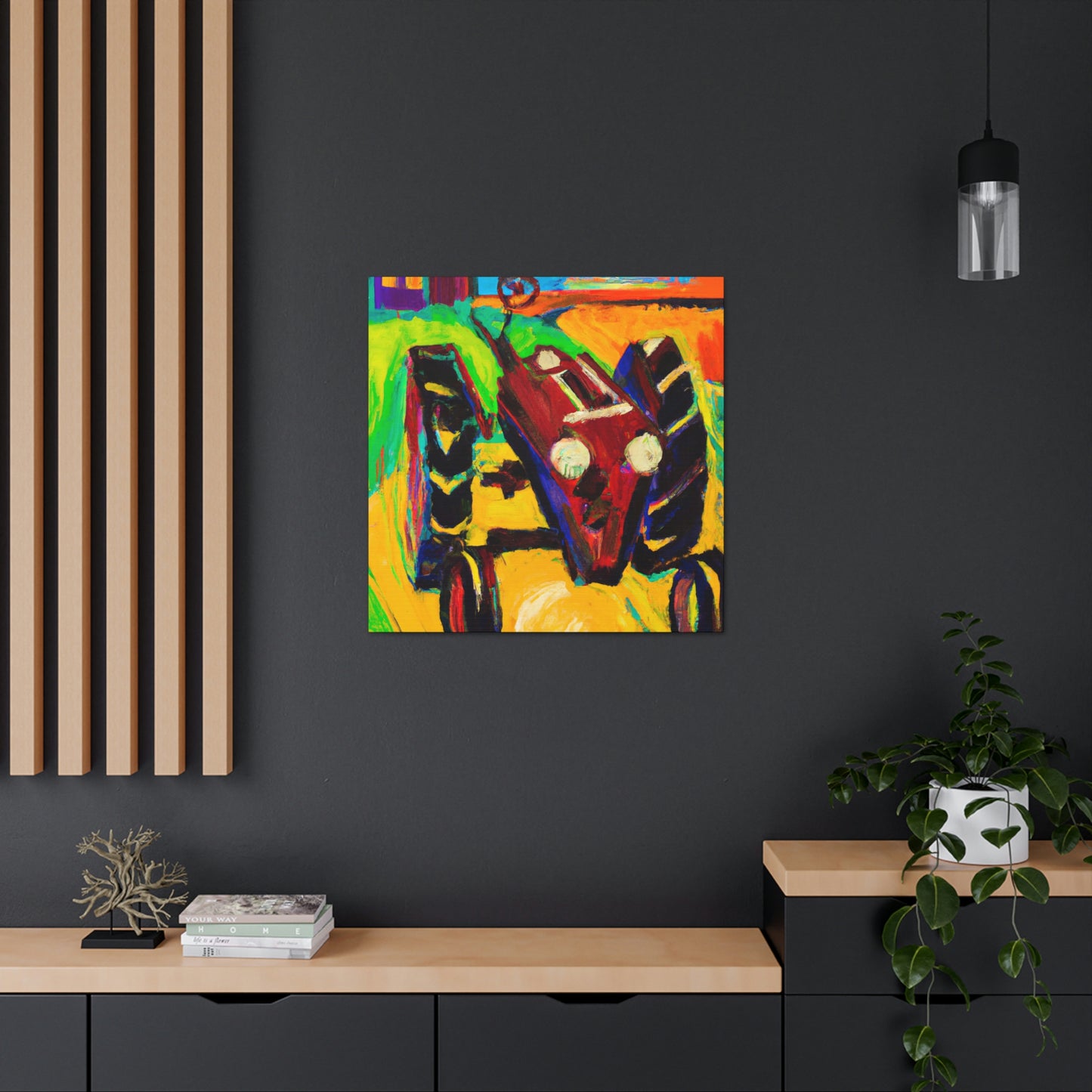 Tractor in Art Deco - Canvas