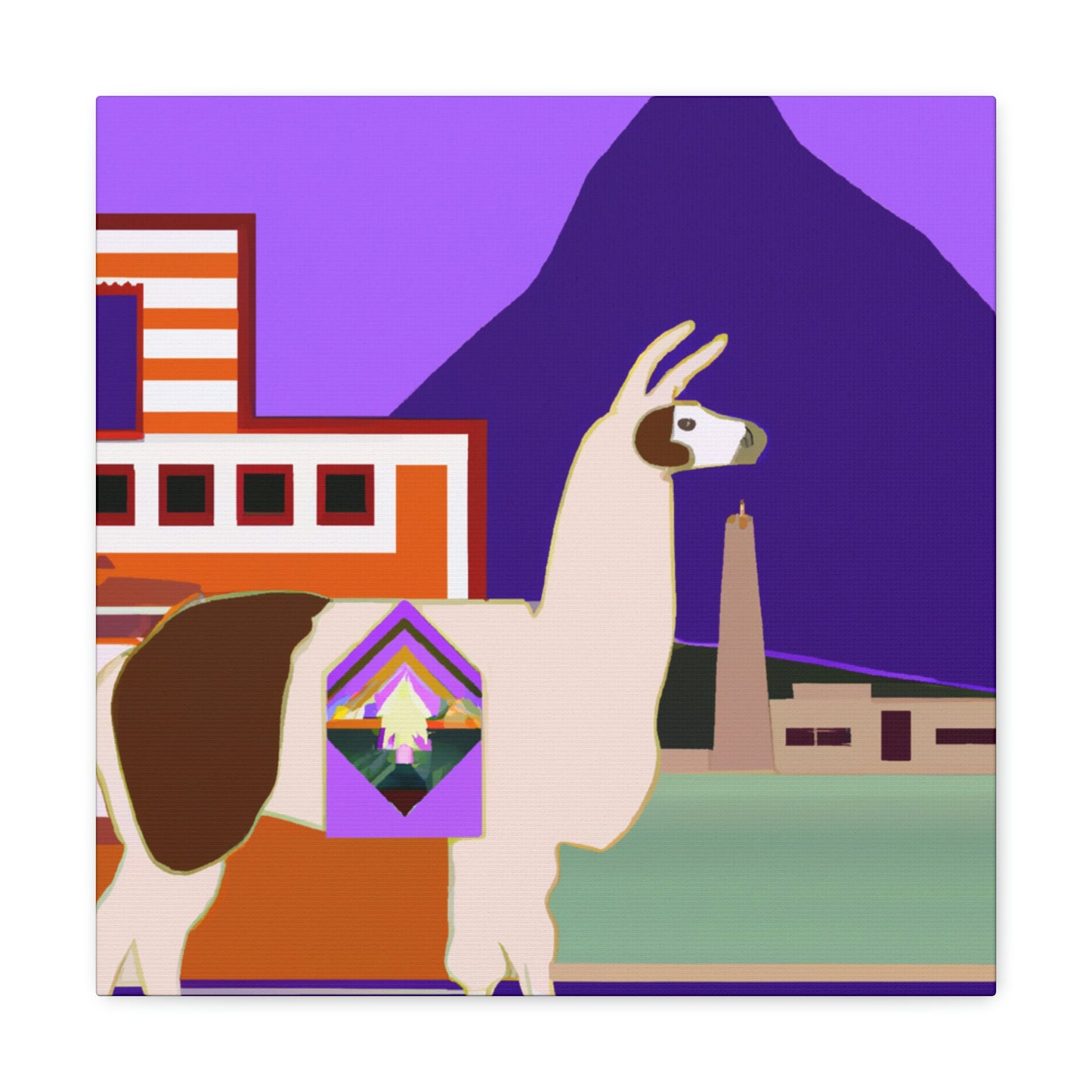 Llama Art Deco Splendor - Canvas