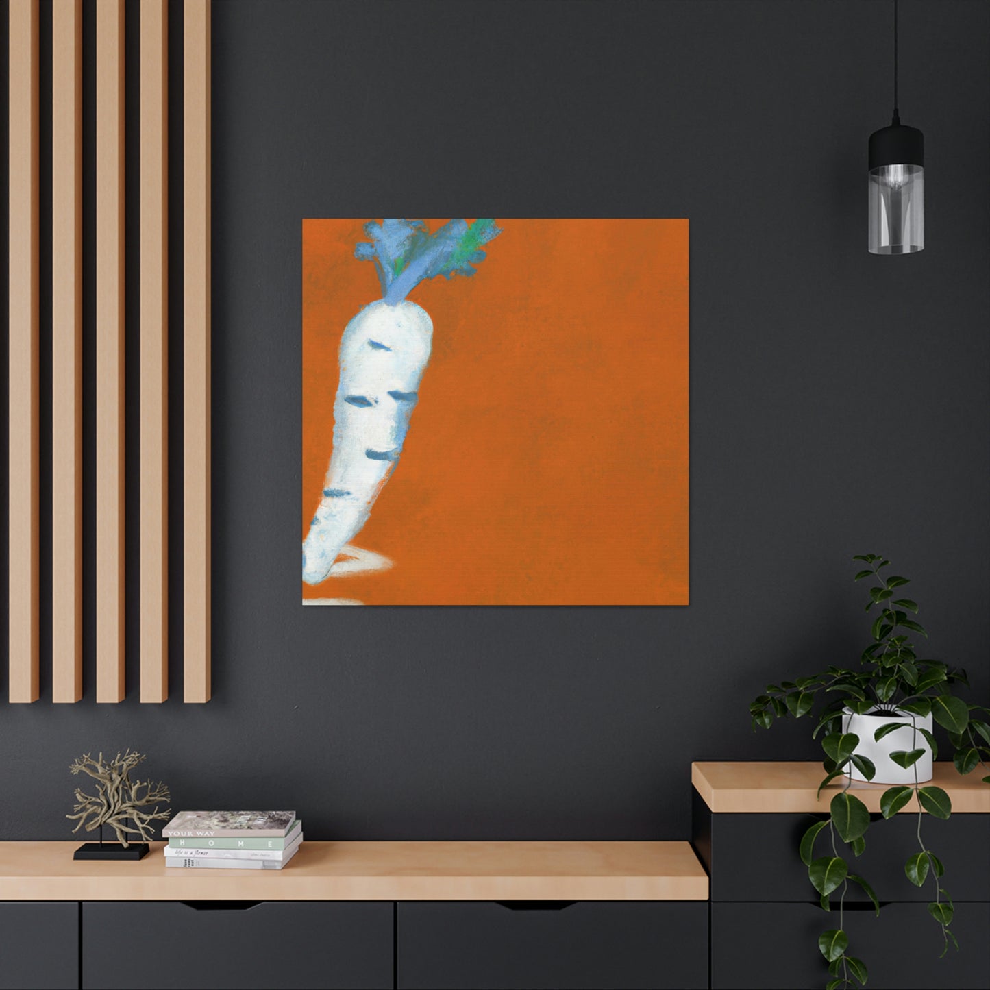 "Carrot: Minimalist Reflection" - Canvas