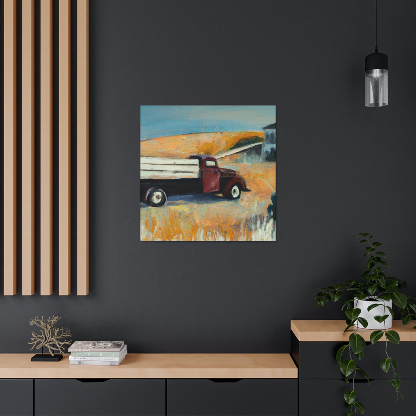 Old Pickup Truck Sunset - Canvas